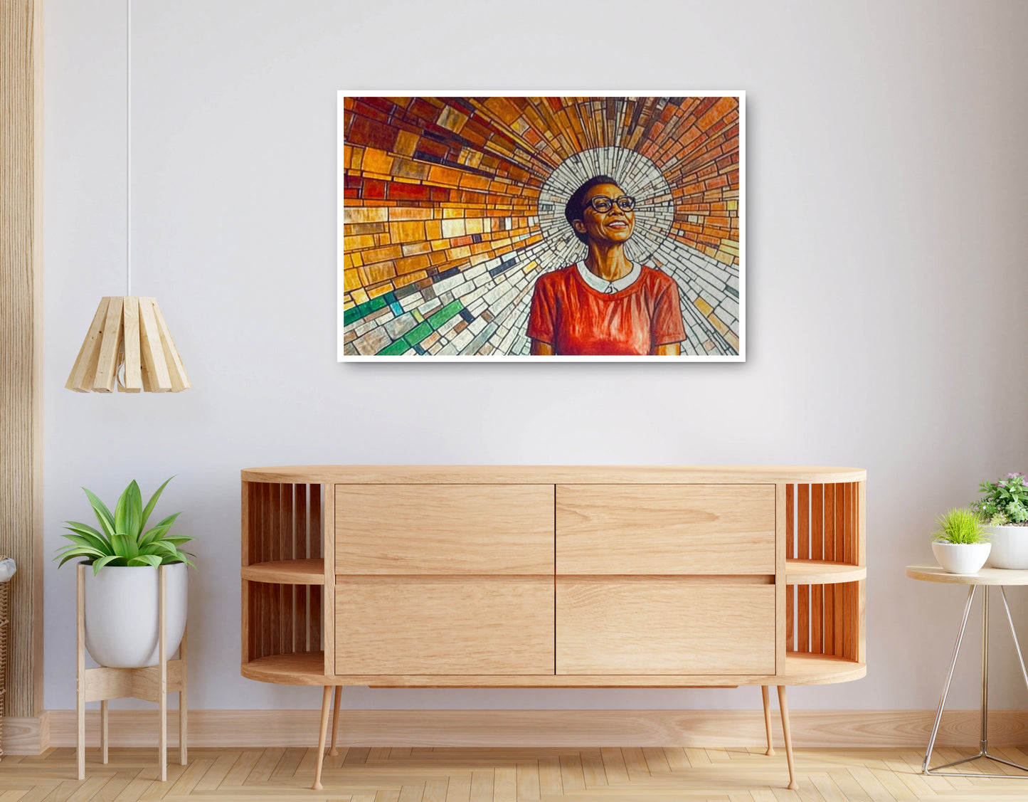 Alternate view of Black Woman Joyful Portrait African American wall art canvas print