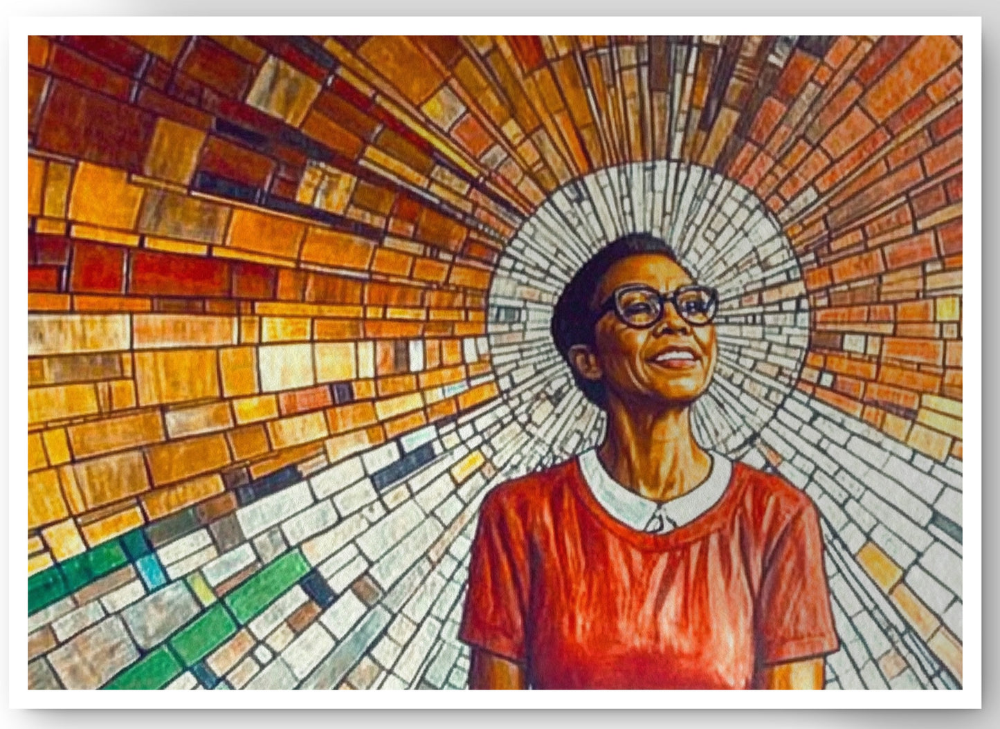 Black Woman Joyful Portrait African American wall art canvas print by MoomZee Artwork