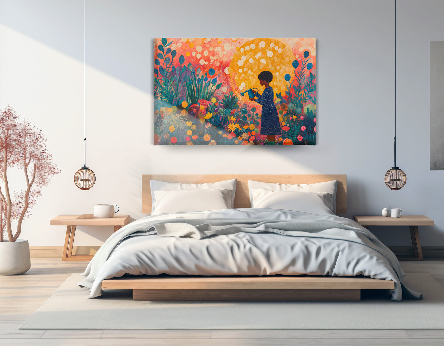 Black Girl Garden Black children wall art displayed as bedroom wall decor