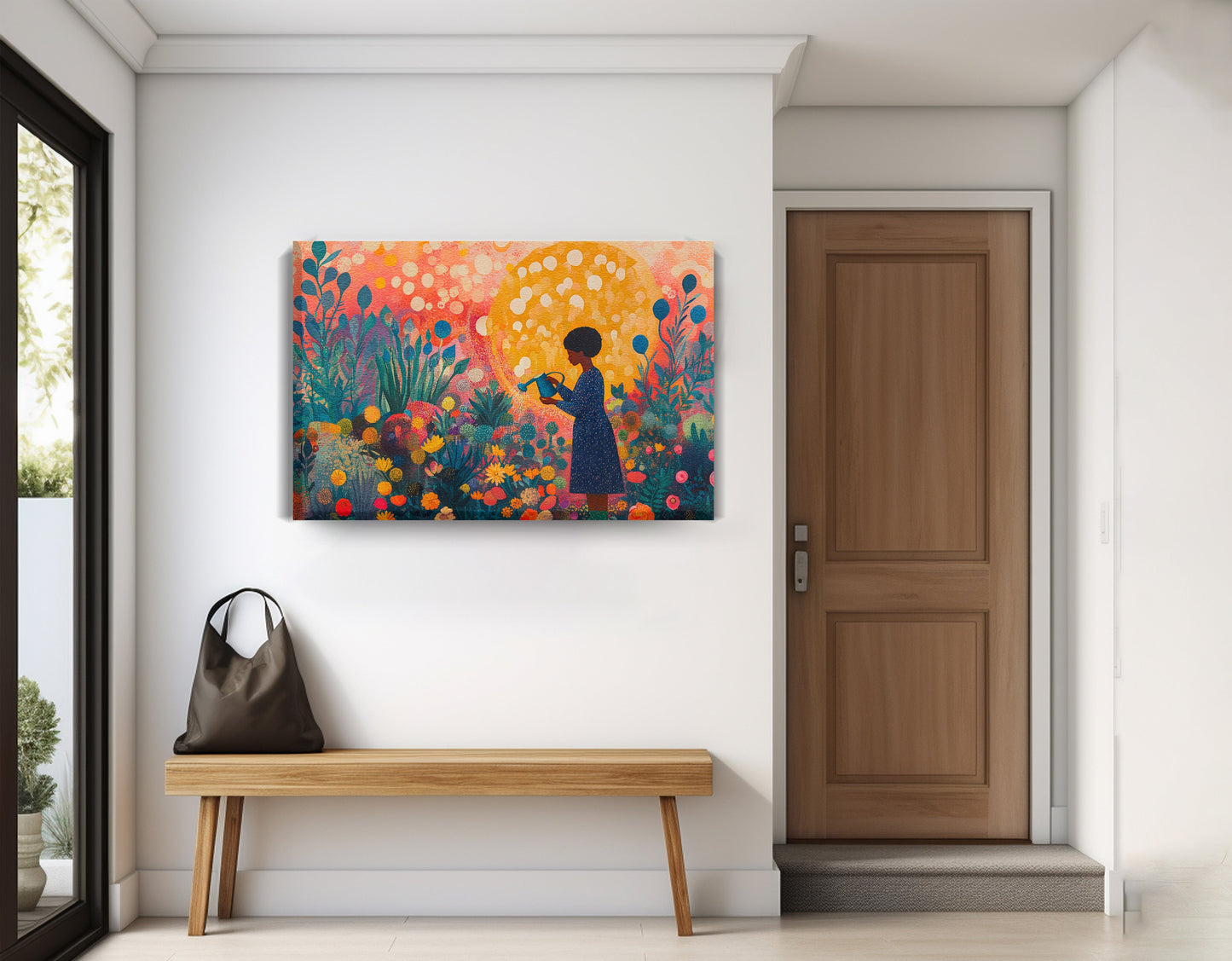 Black Girl Garden Black children wall art displayed as entryway wall decor