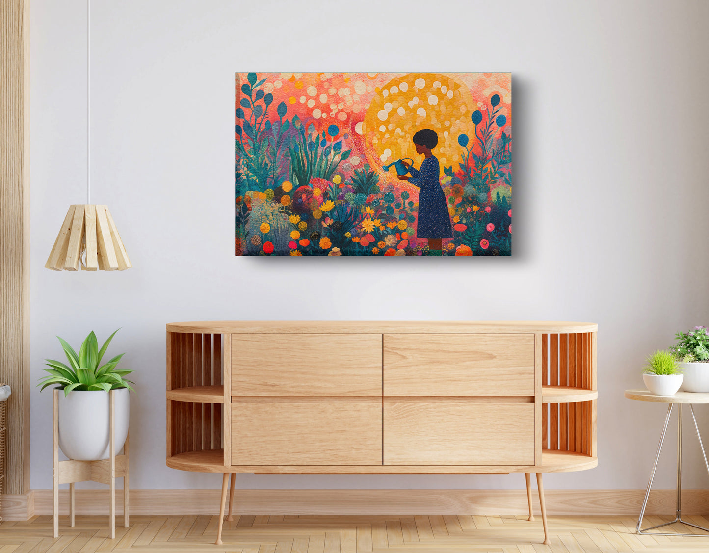Black Girl Garden Black children wall art displayed as living room wall decor