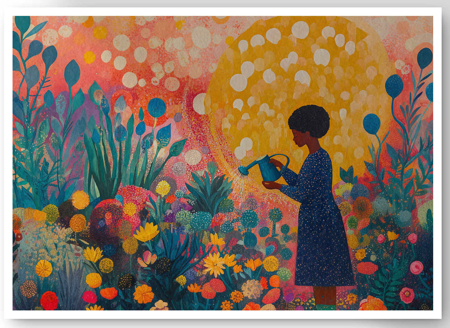 Black Girl Garden Black children wall art canvas print by MoomZee Artwork