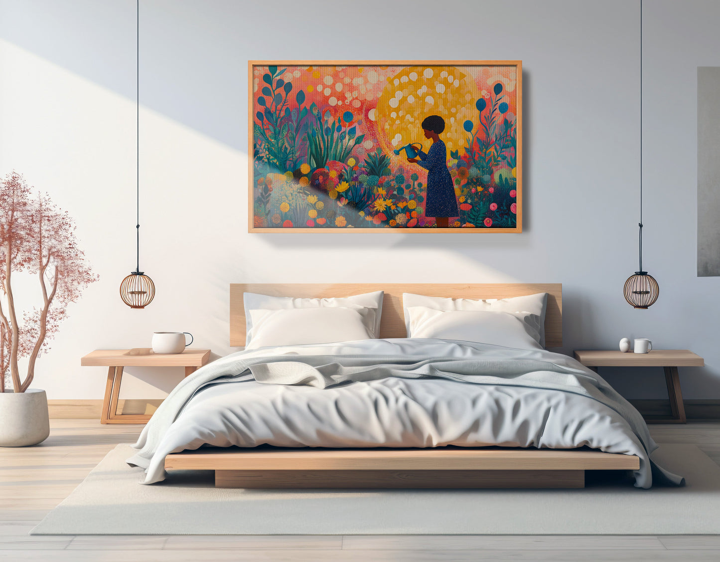 Black Girl Garden Black children wall art view 45