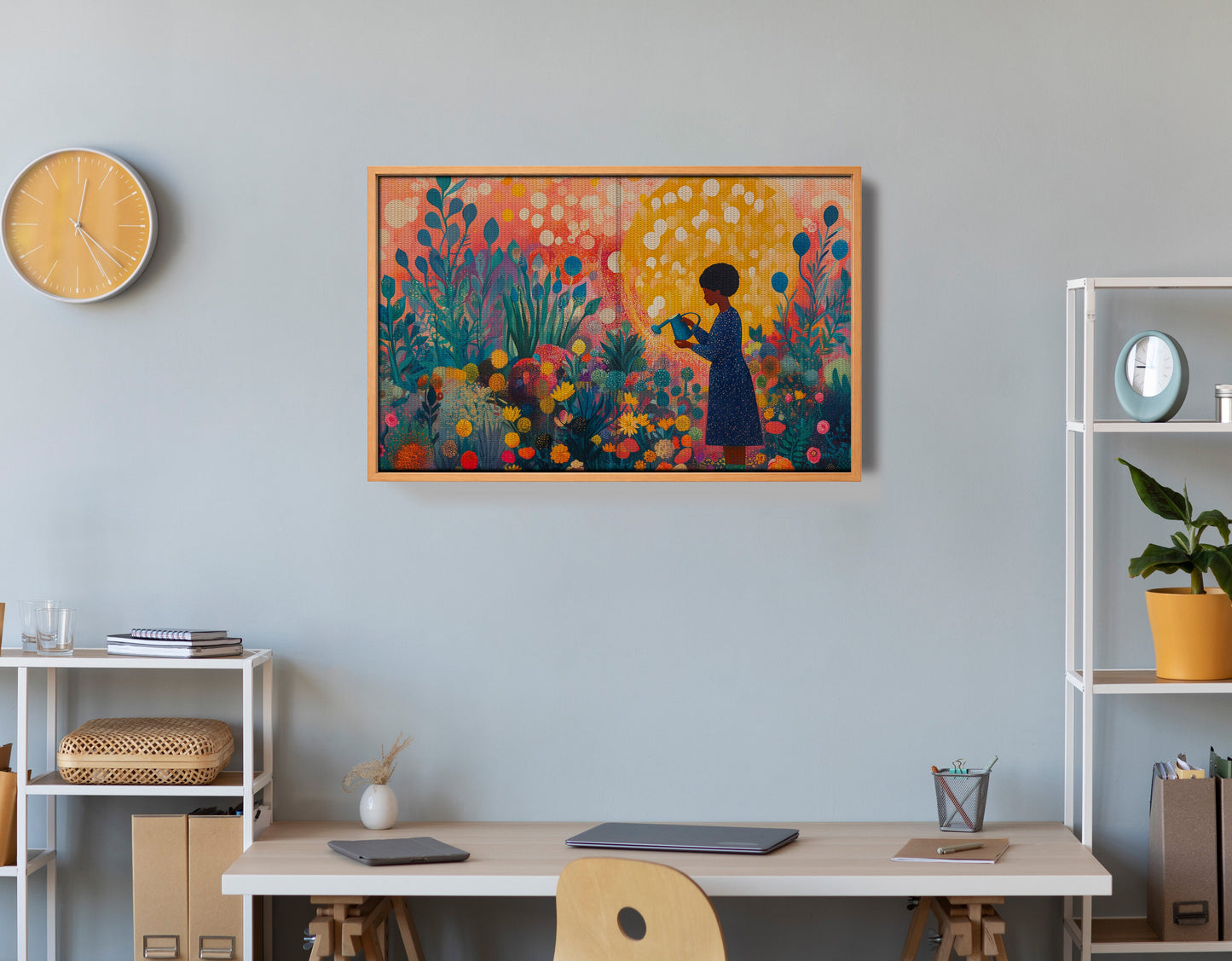 Black Girl Garden Black children wall art view 48