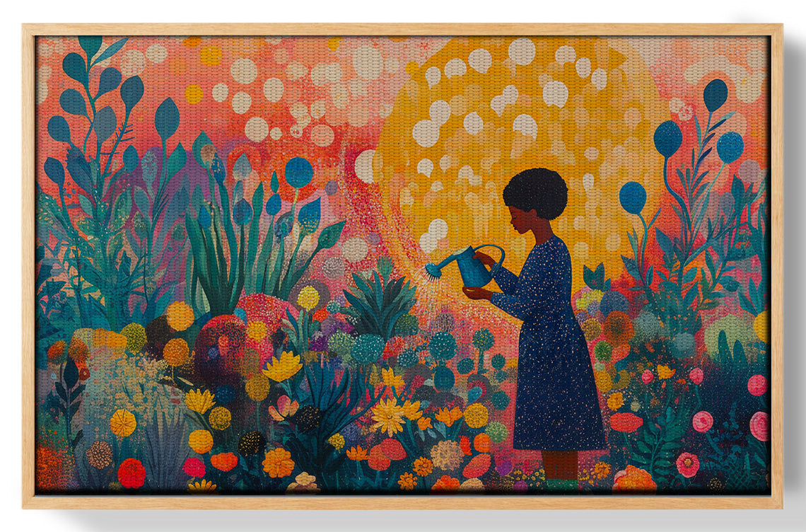 Black Girl Garden Black children wall art view 49