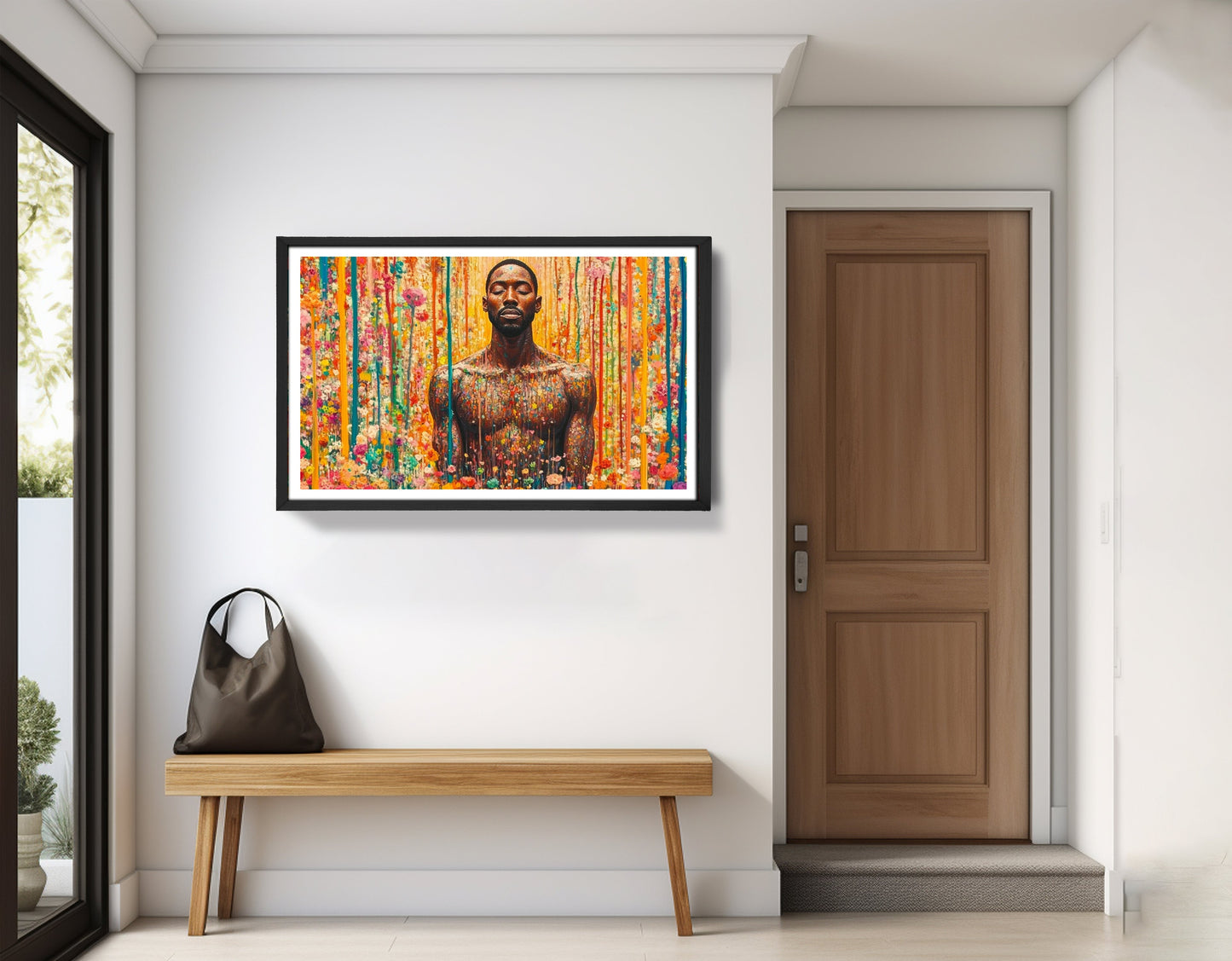 Black Man Floral Portrait African American wall art view 71