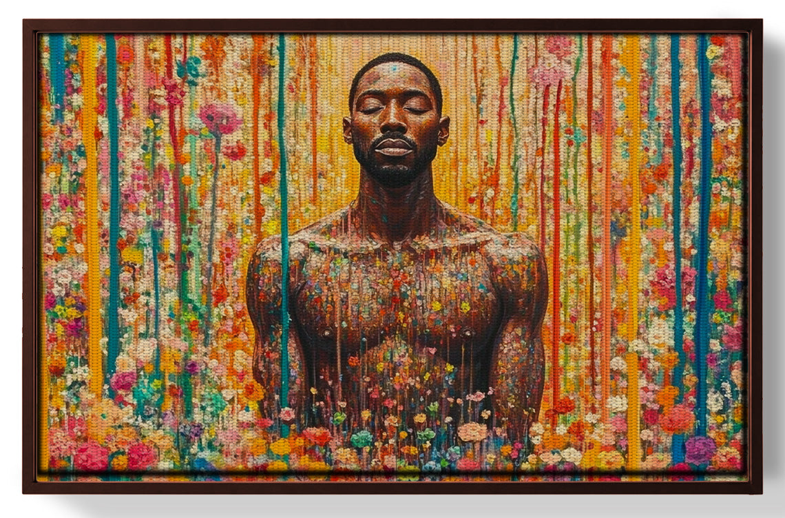 Black Man Floral Portrait African American wall art view 31