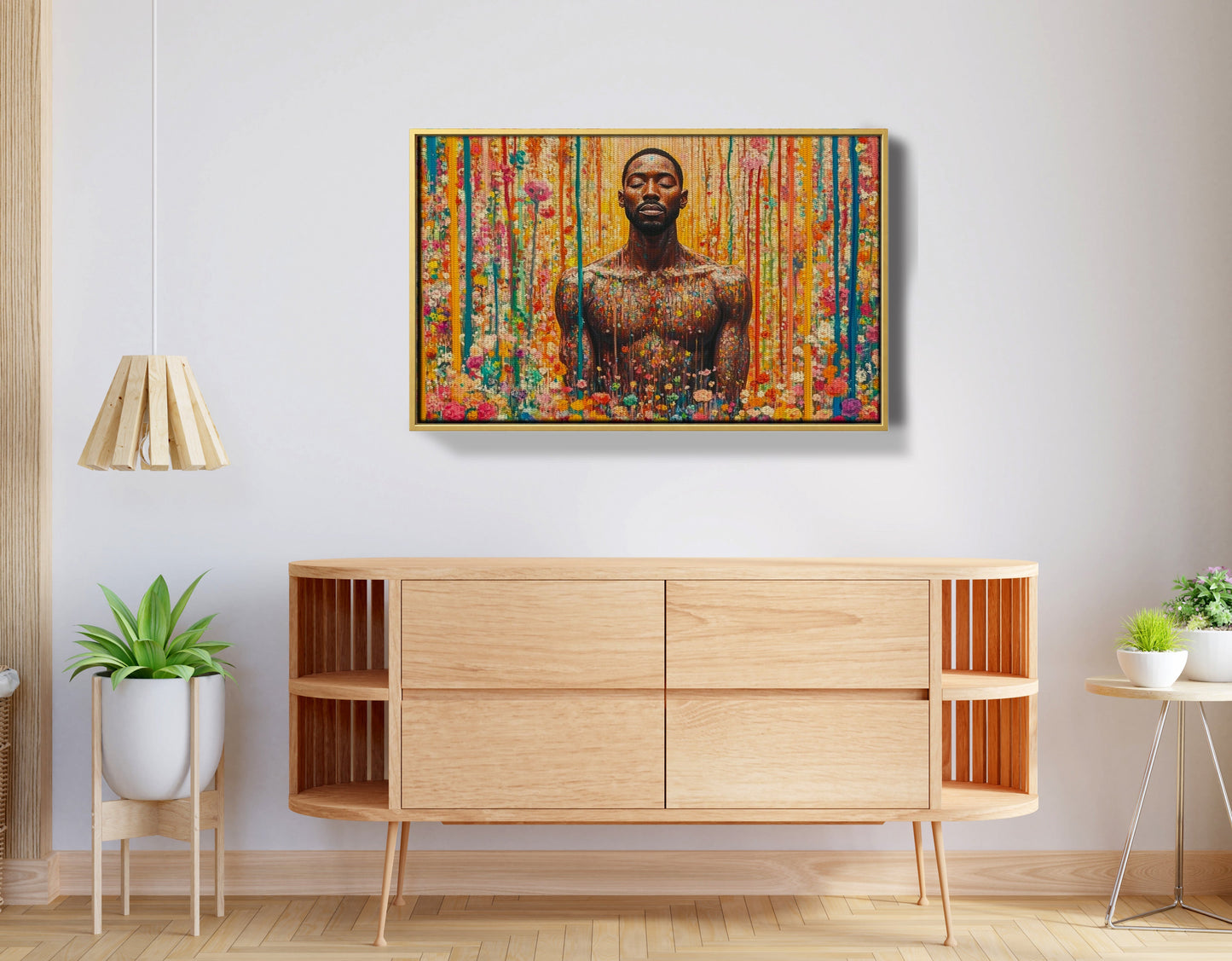 Black Man Floral Portrait African American wall art view 38