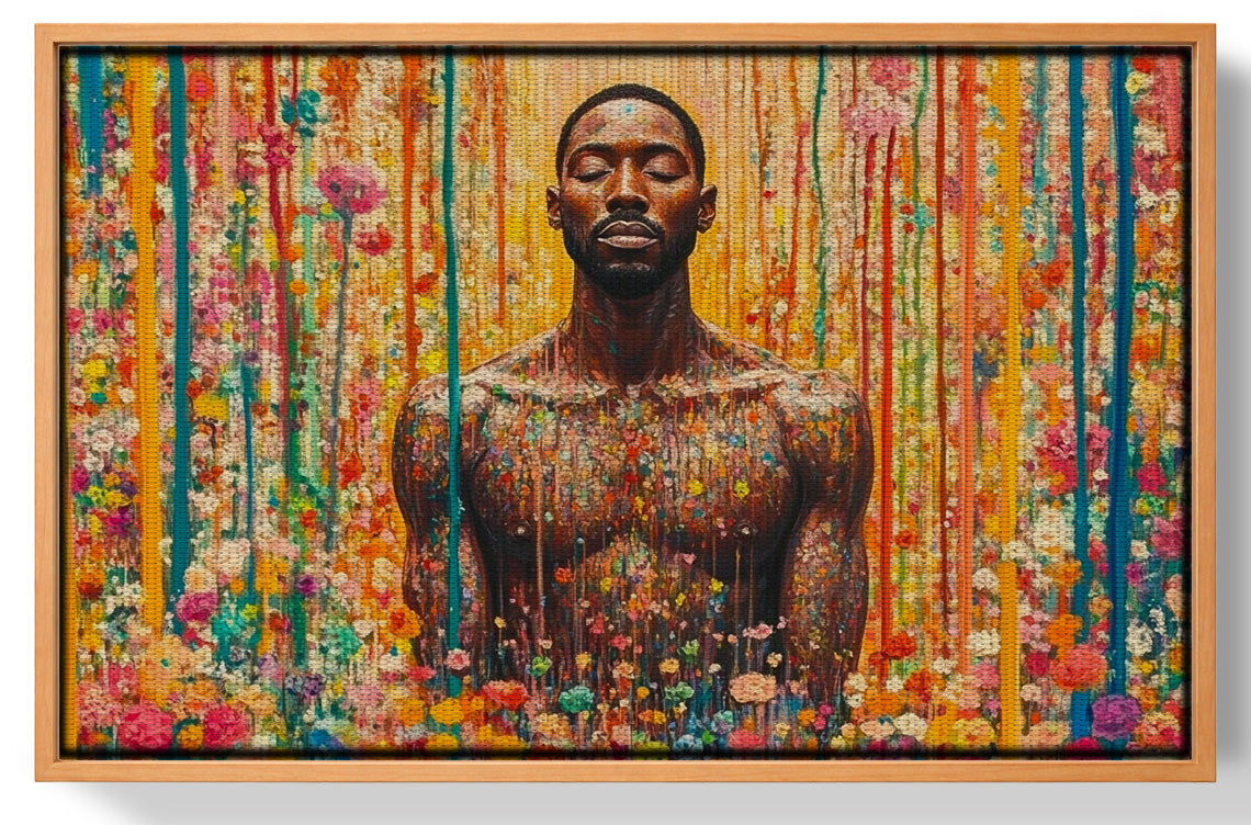 Black Man Floral Portrait African American wall art view 43