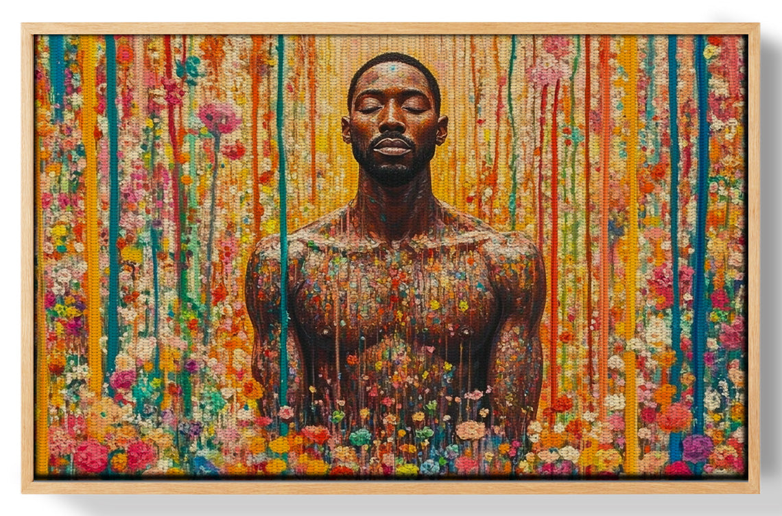 Black Man Floral Portrait African American wall art view 49