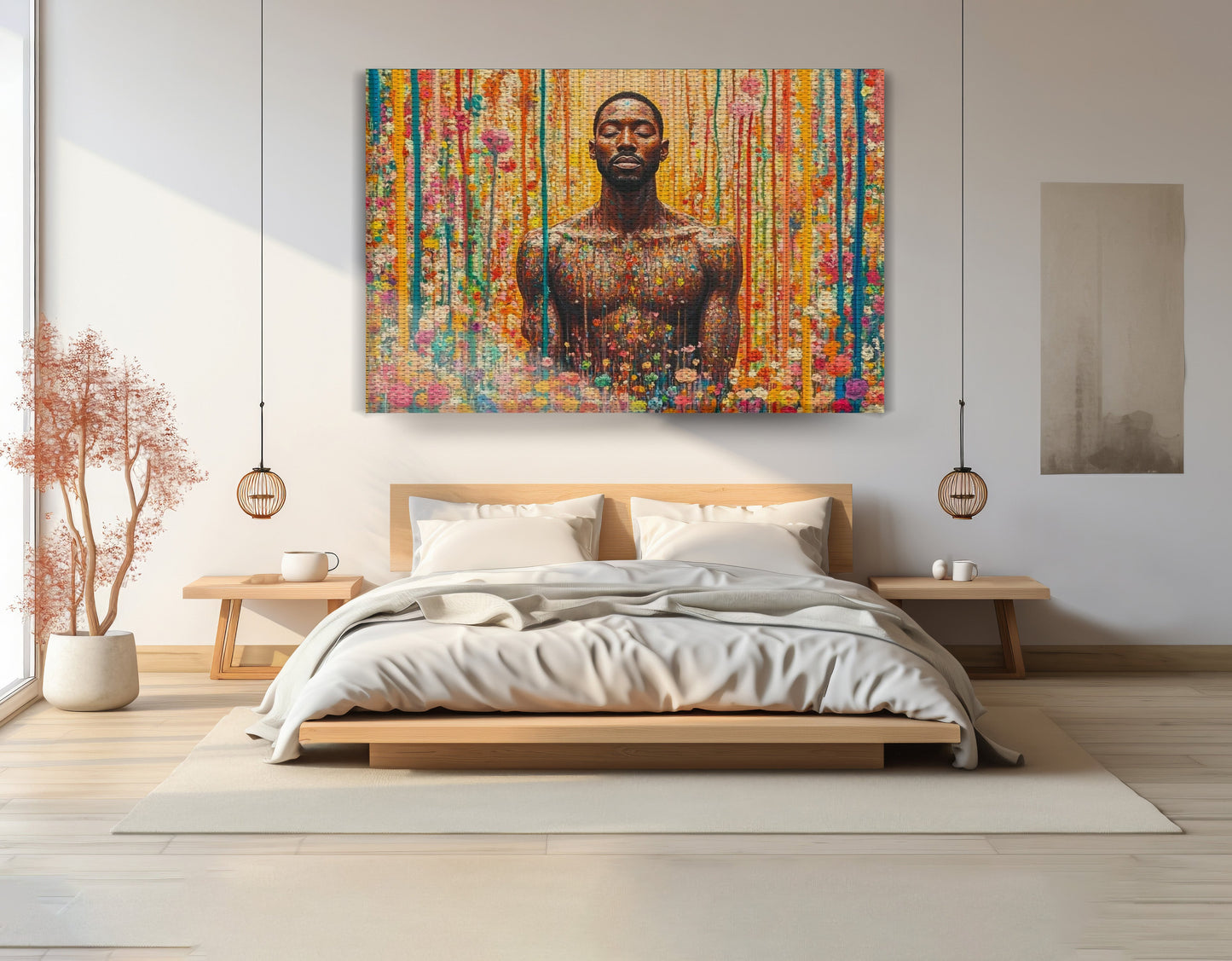 Black Man Floral Portrait African American wall art view 15