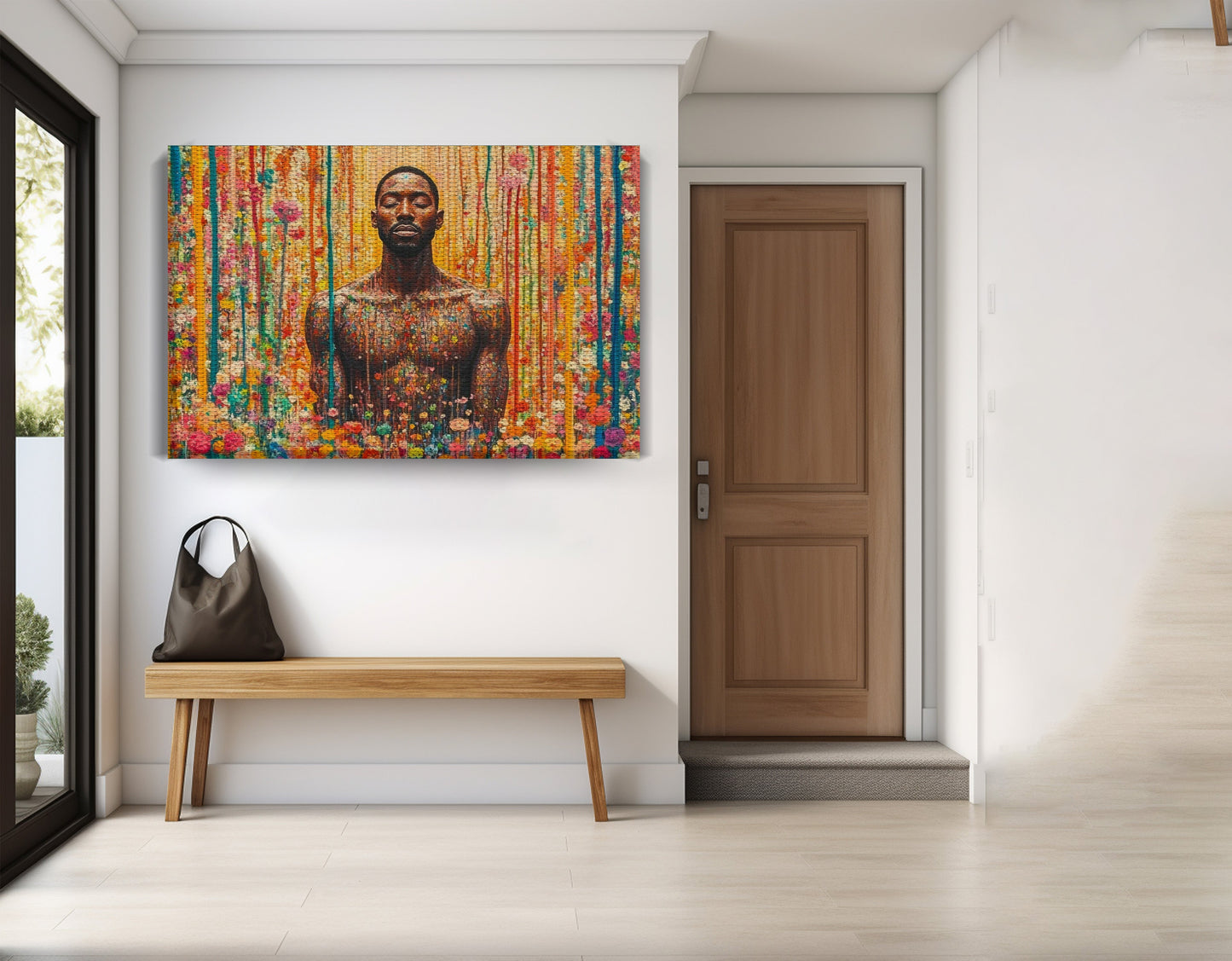 Black Man Floral Portrait African American wall art view 17