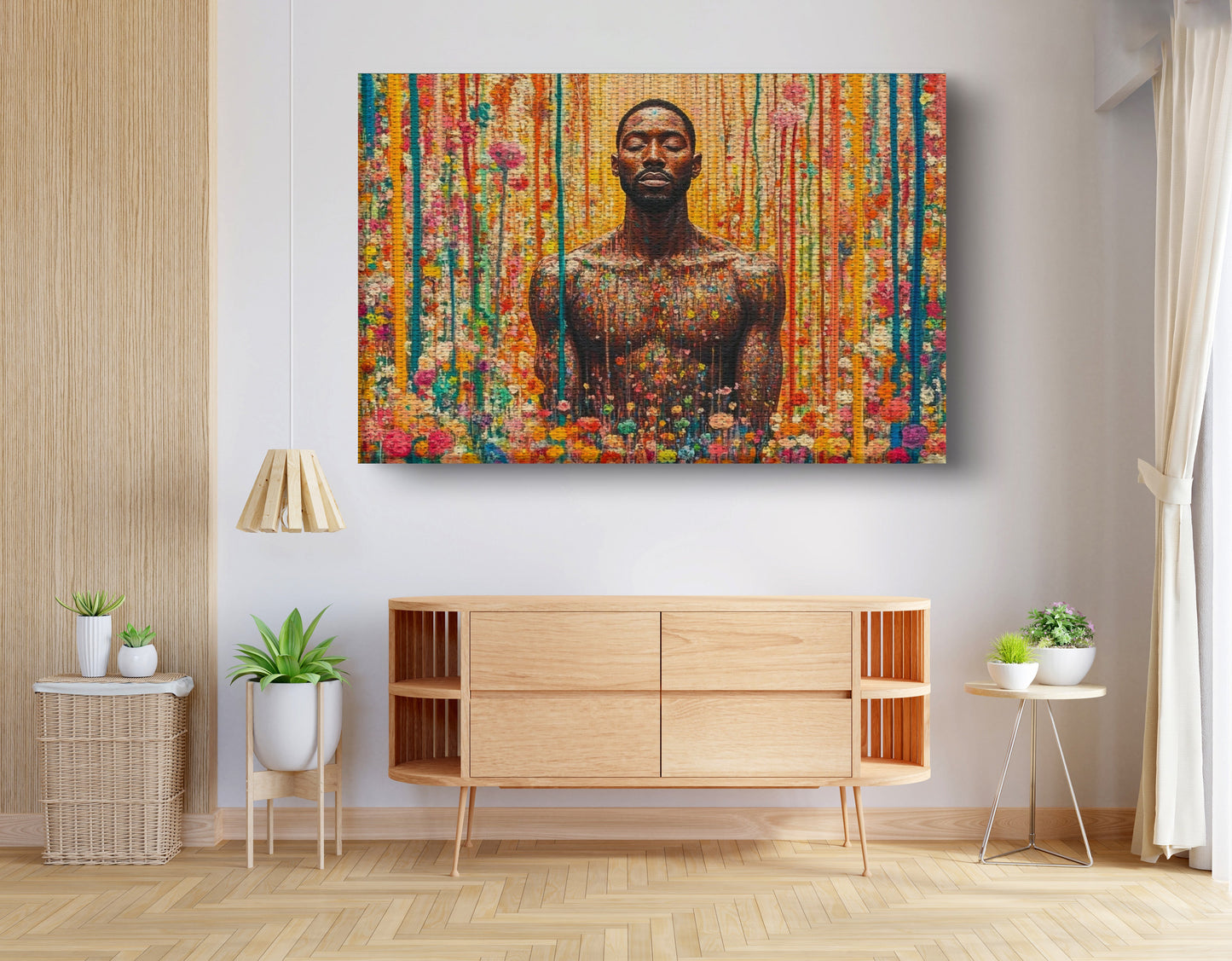 Black Man Floral Portrait African American wall art view 14