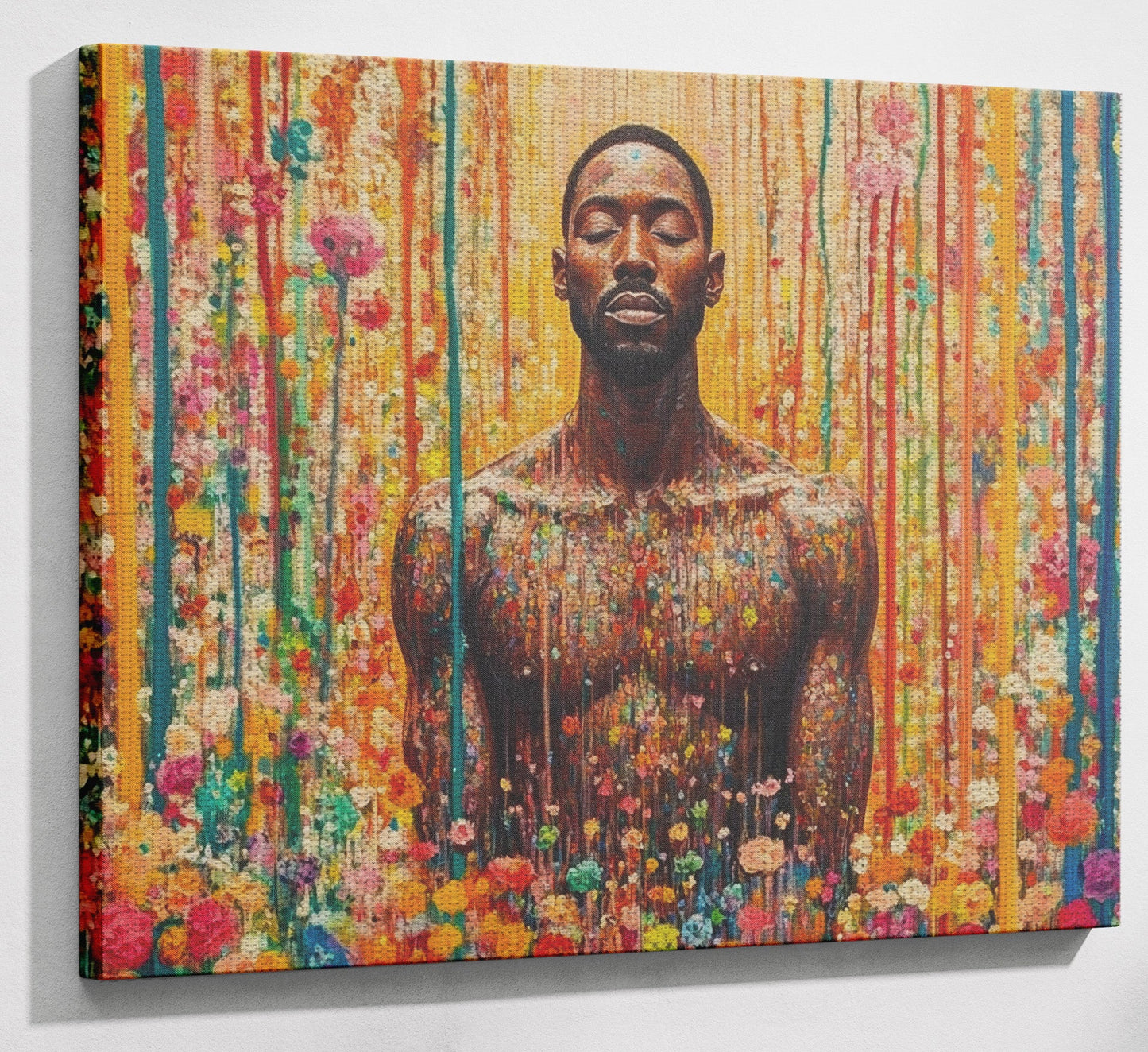 Black Man Floral Portrait African American wall art view 13