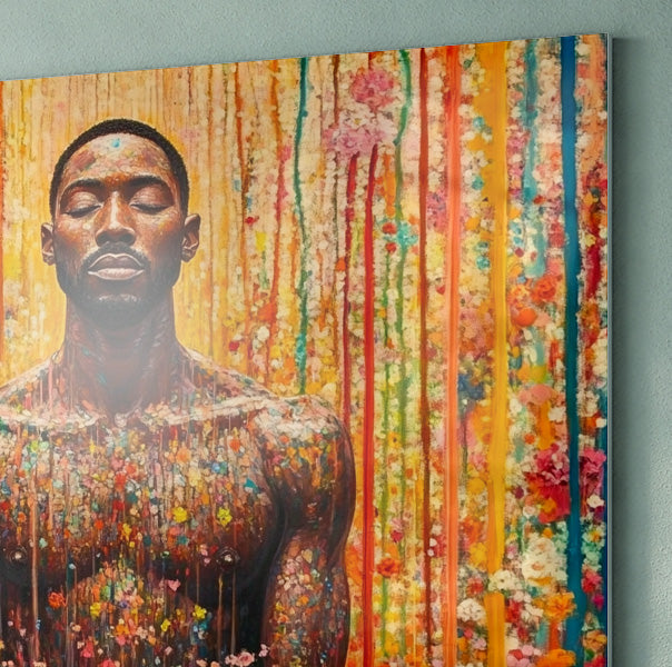 Black Man Floral Portrait African American wall art view 22