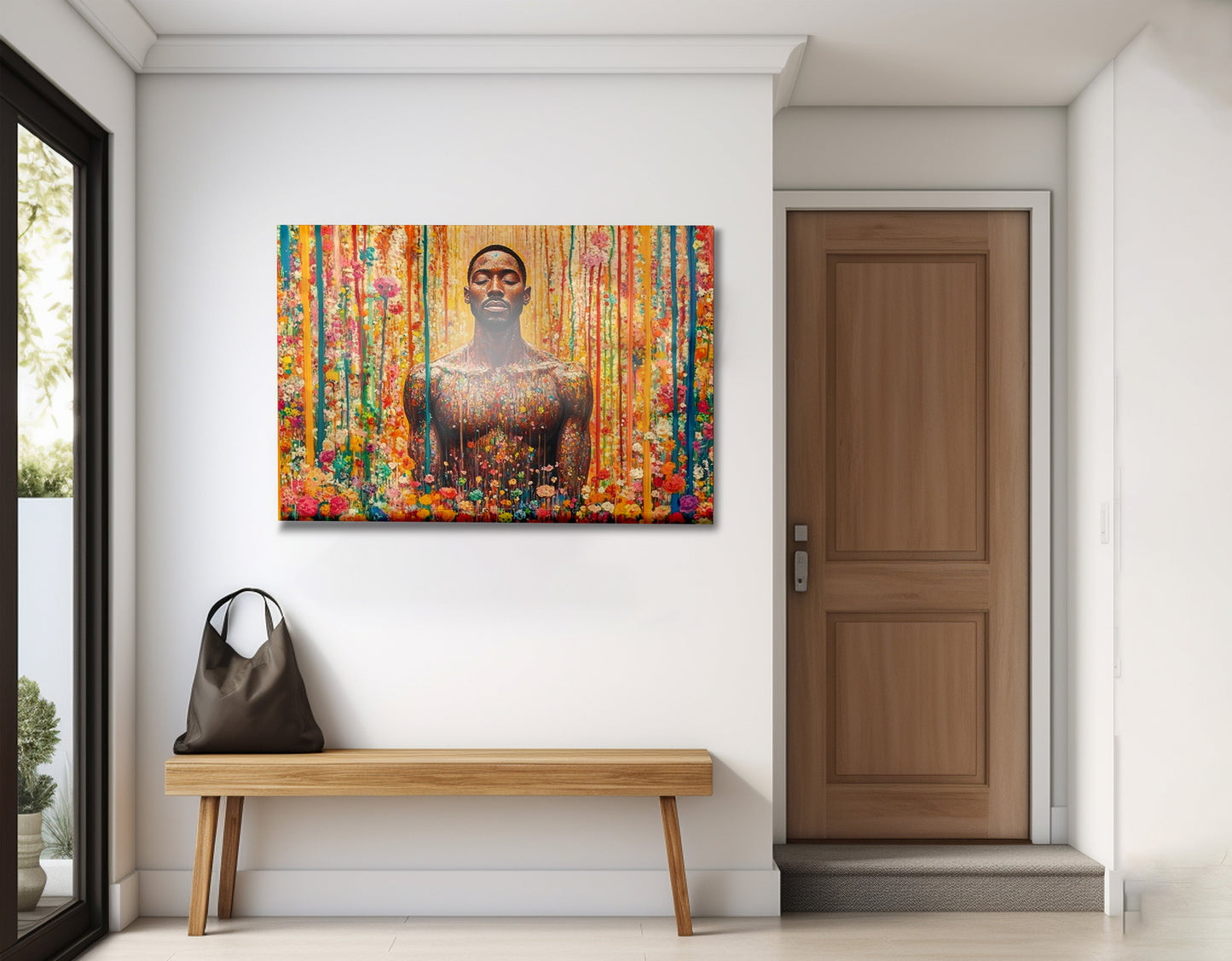 Black Man Floral Portrait African American wall art view 23