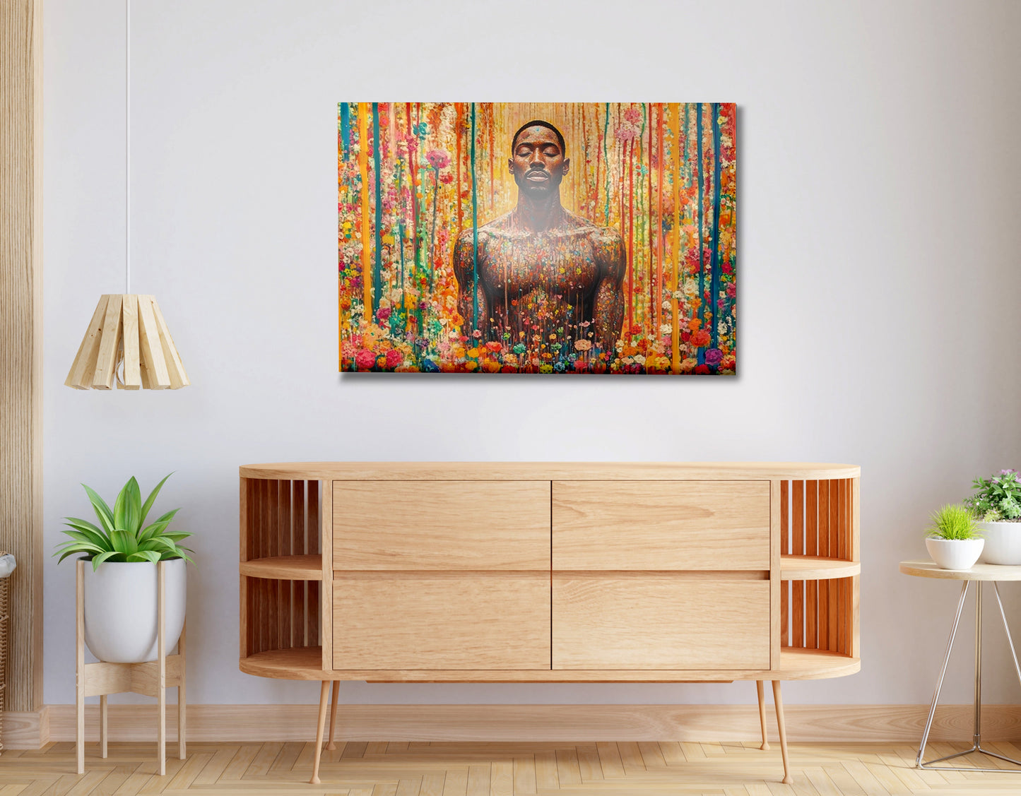 Black Man Floral Portrait African American wall art view 20