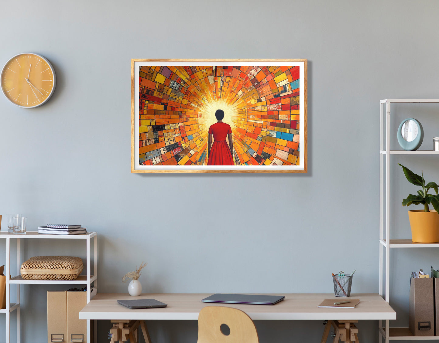 Black Woman Meditation Floral African American wall art view 78