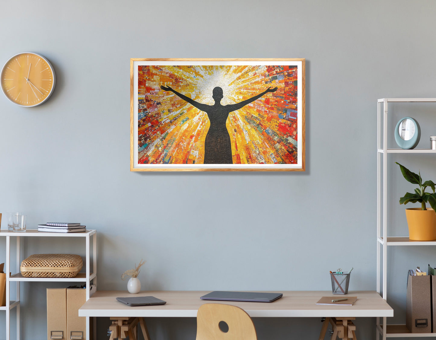 Black Woman Red Yoga Meditation African American wall art view 78