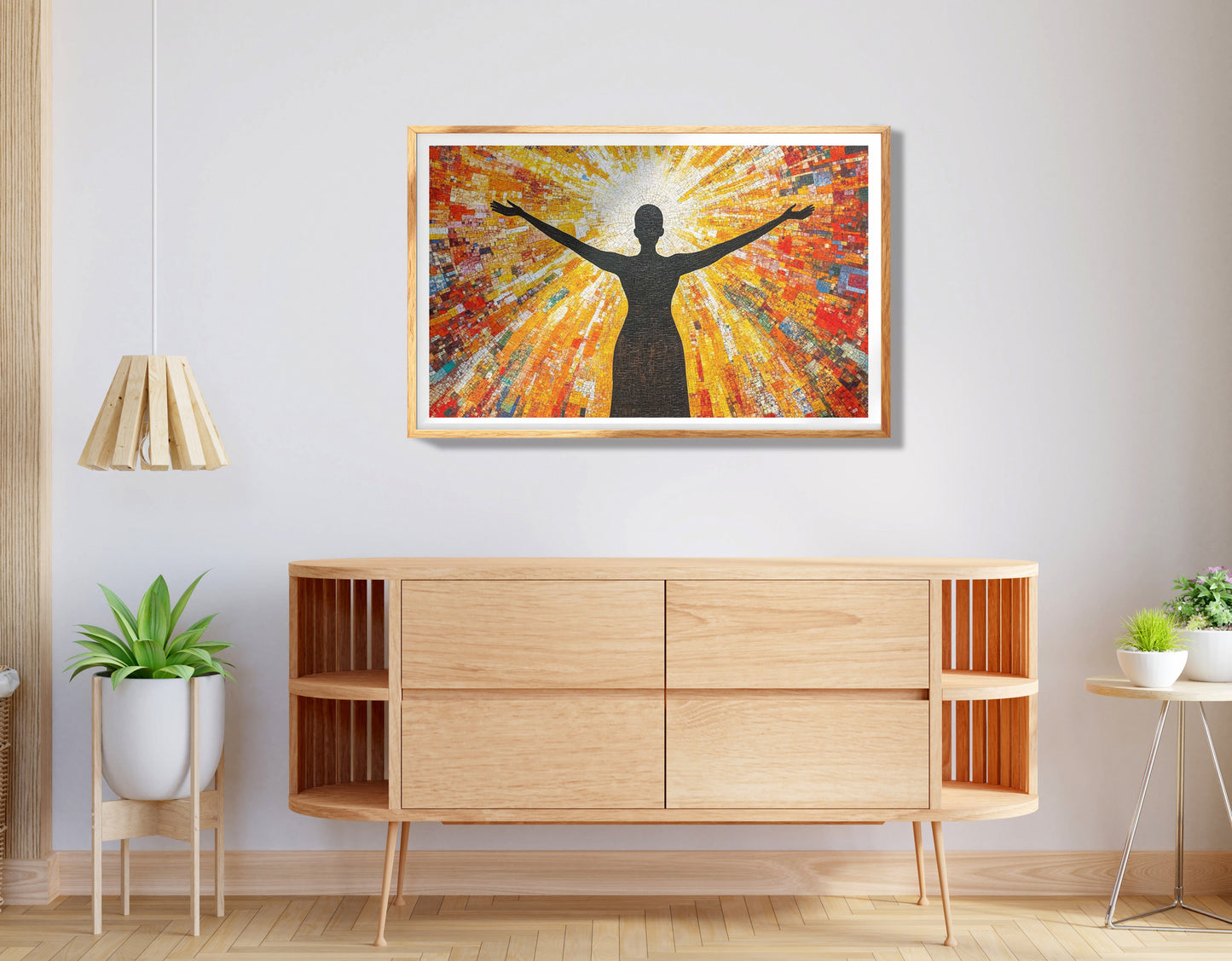 Black Woman Red Yoga Meditation African American wall art view 74