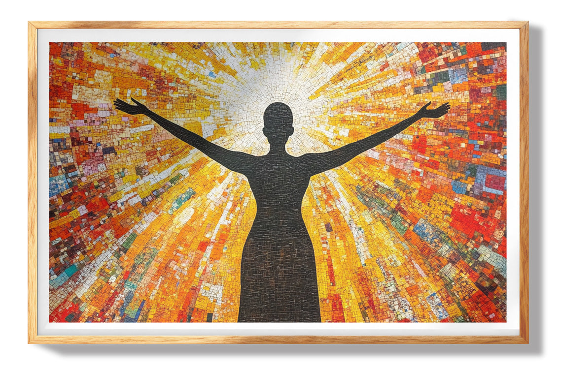 Black Woman Red Yoga Meditation African American wall art view 73