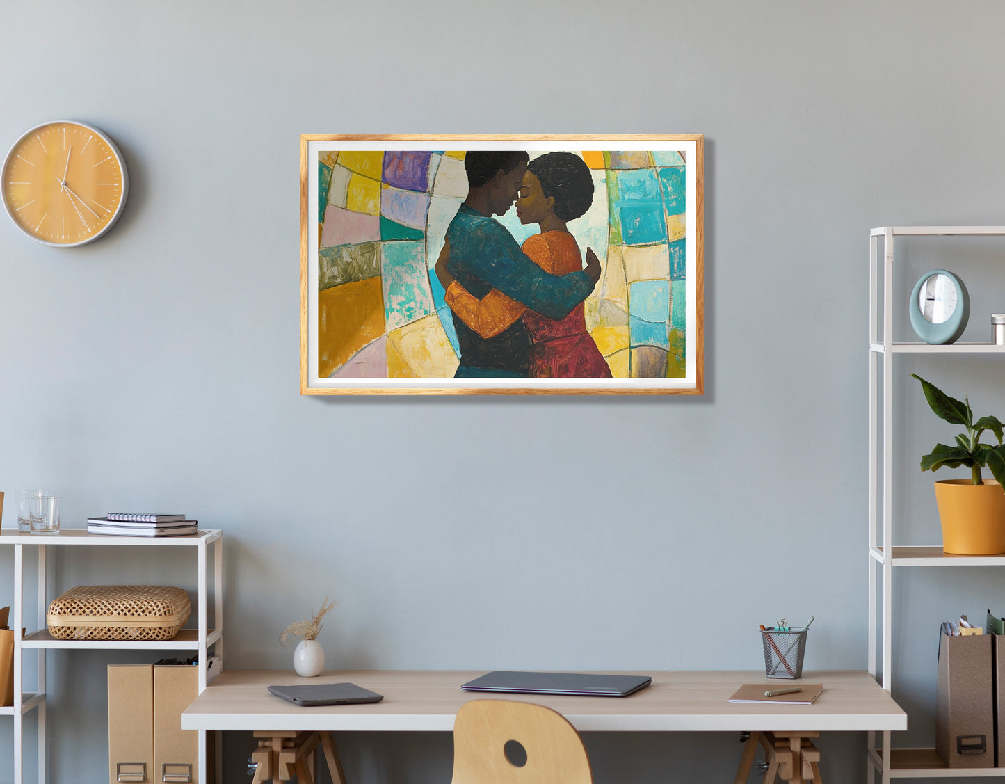 Black Man Floral Portrait African American wall art view 78