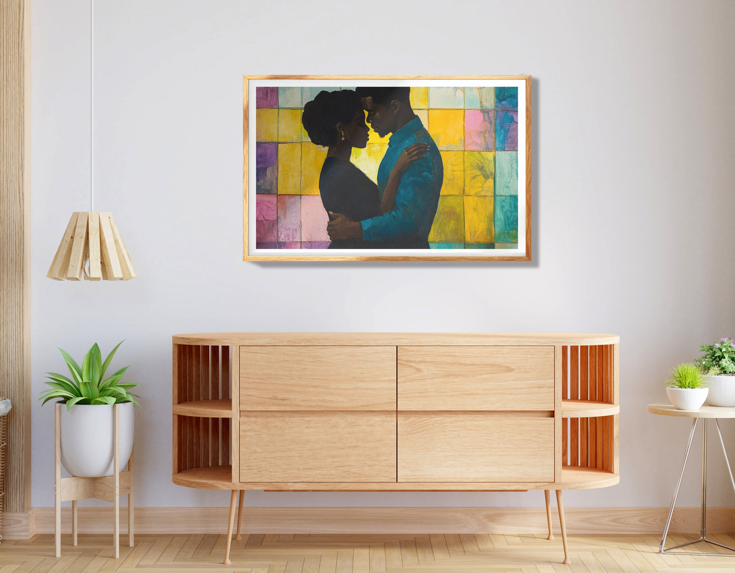 Black Woman Blue Yoga African American wall art view 74
