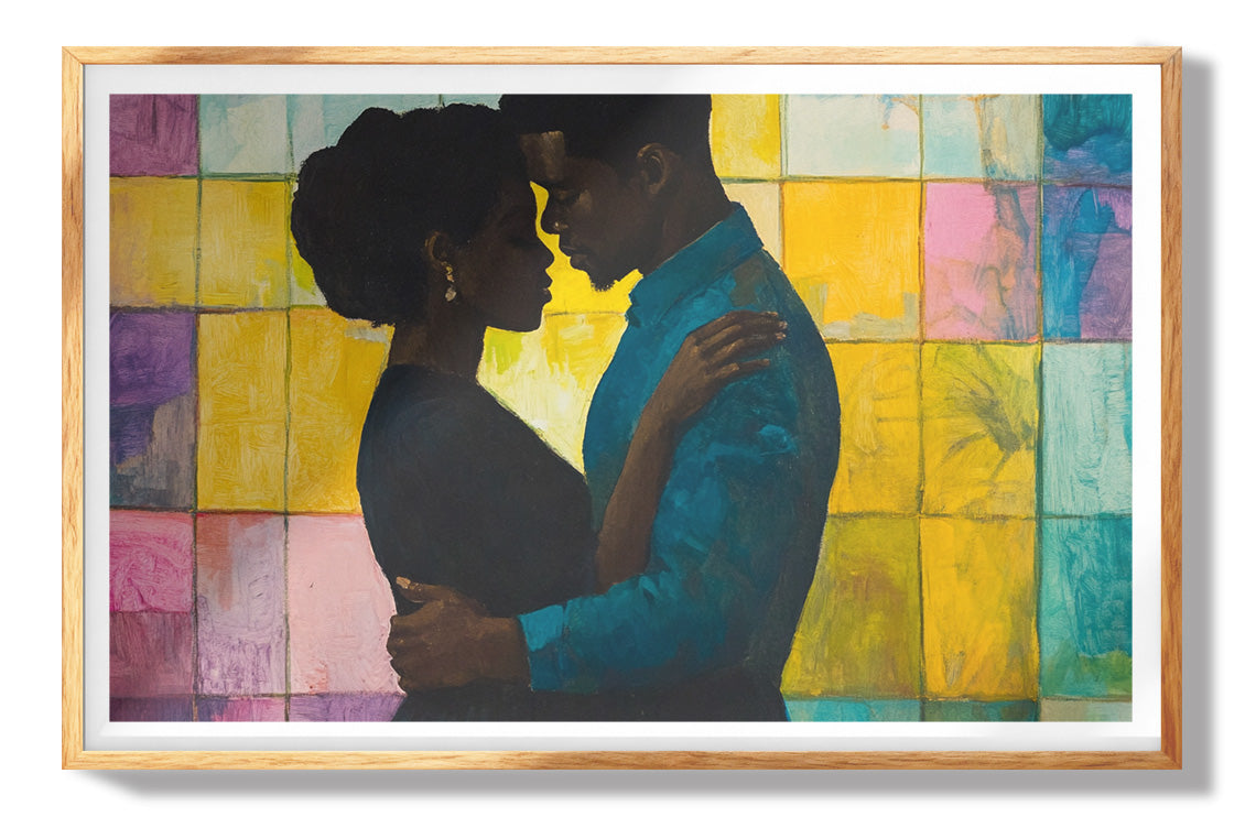 Black Woman Blue Yoga African American wall art view 73