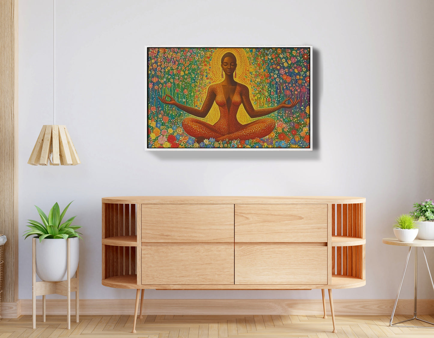 Black Woman Orange Meditation African American wall art view 62