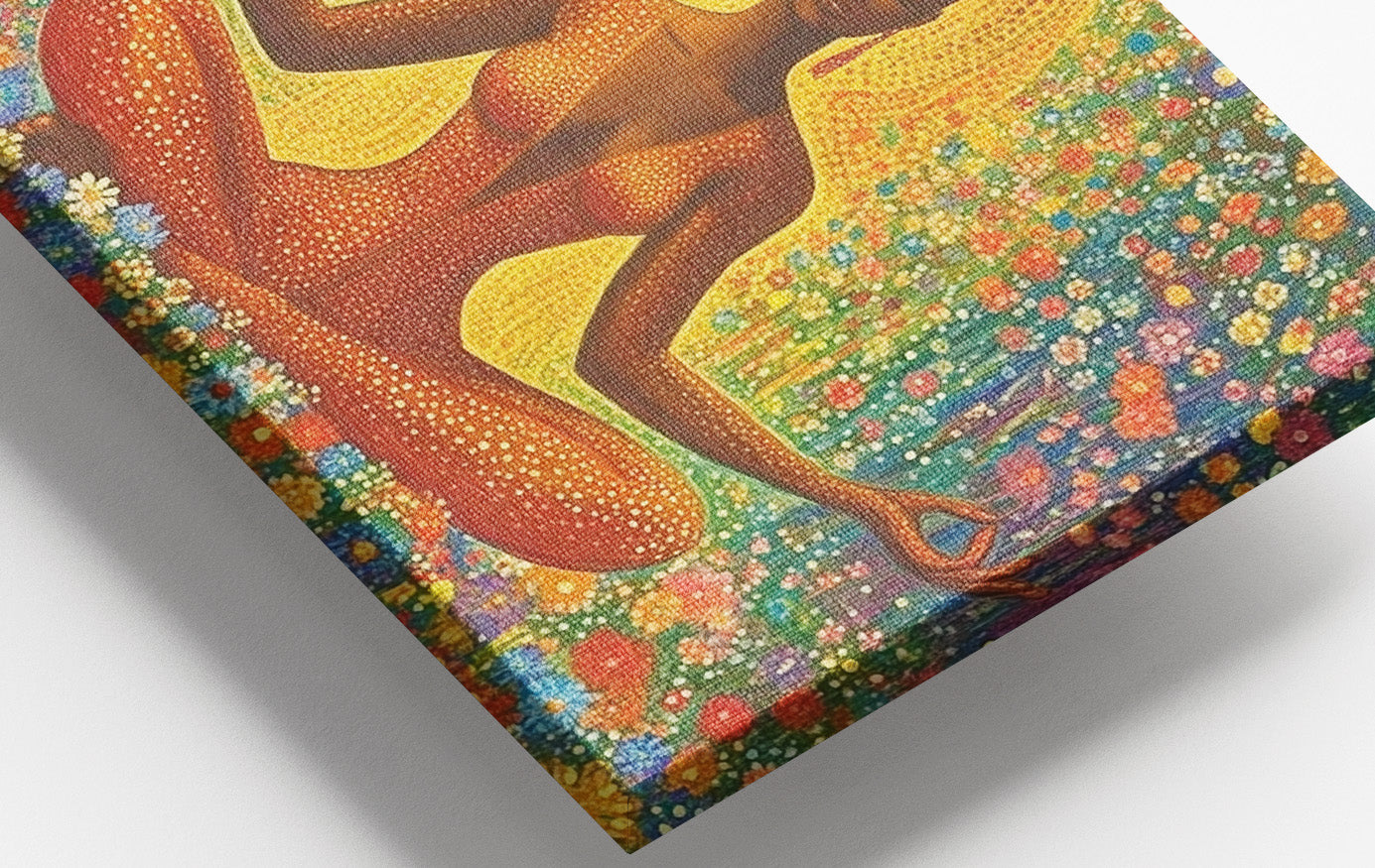 Black Woman Orange Meditation African American wall art view 16