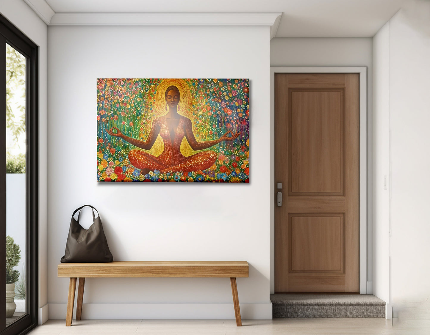 Black Woman Orange Meditation African American wall art view 23