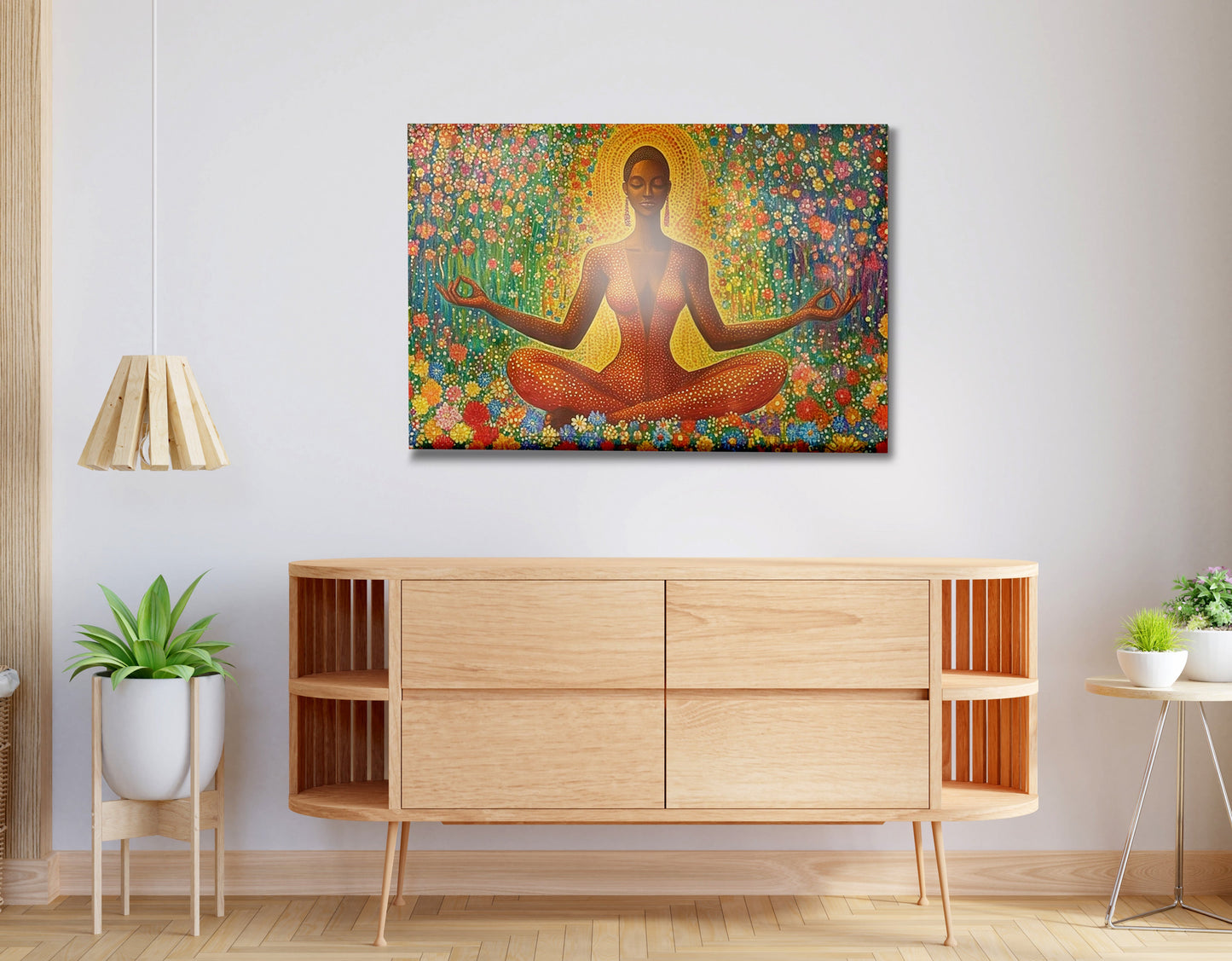 Black Woman Orange Meditation African American wall art view 20