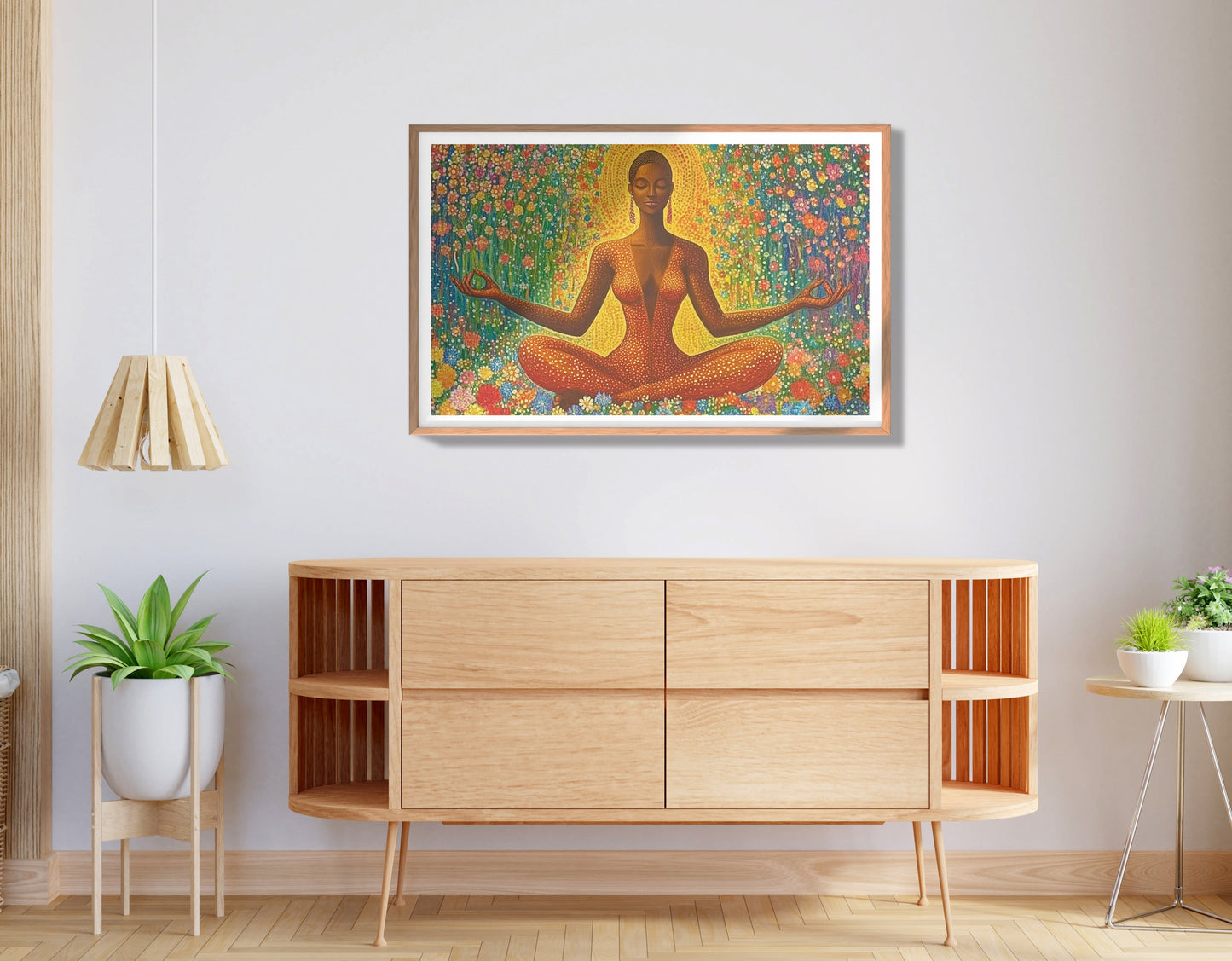 Black Woman Orange Meditation African American wall art view 80