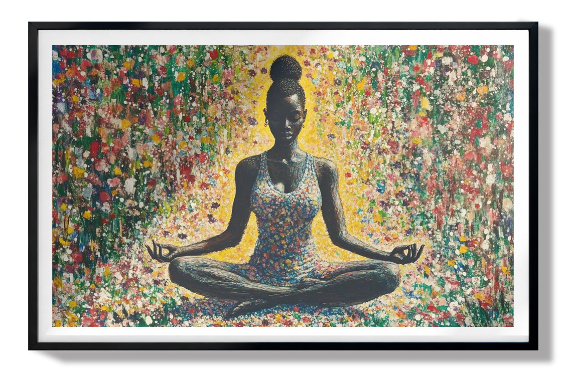 Black Woman Floral Meditation African American wall art view 67