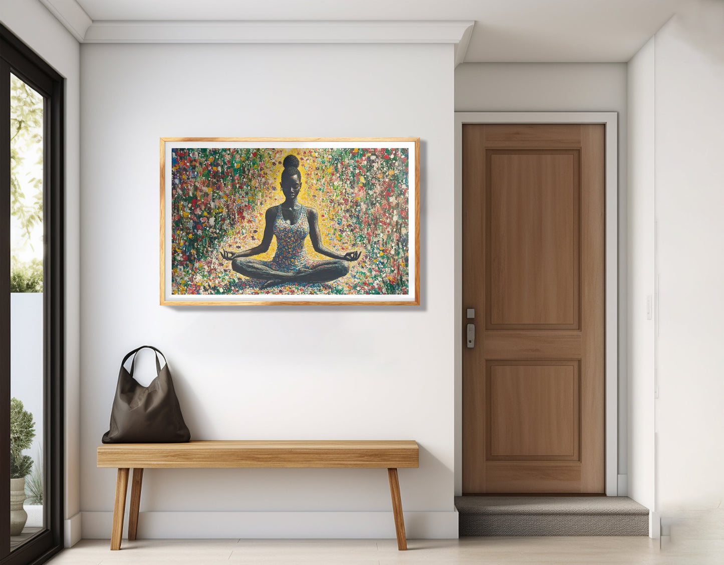 Black Woman Floral Meditation African American wall art view 77