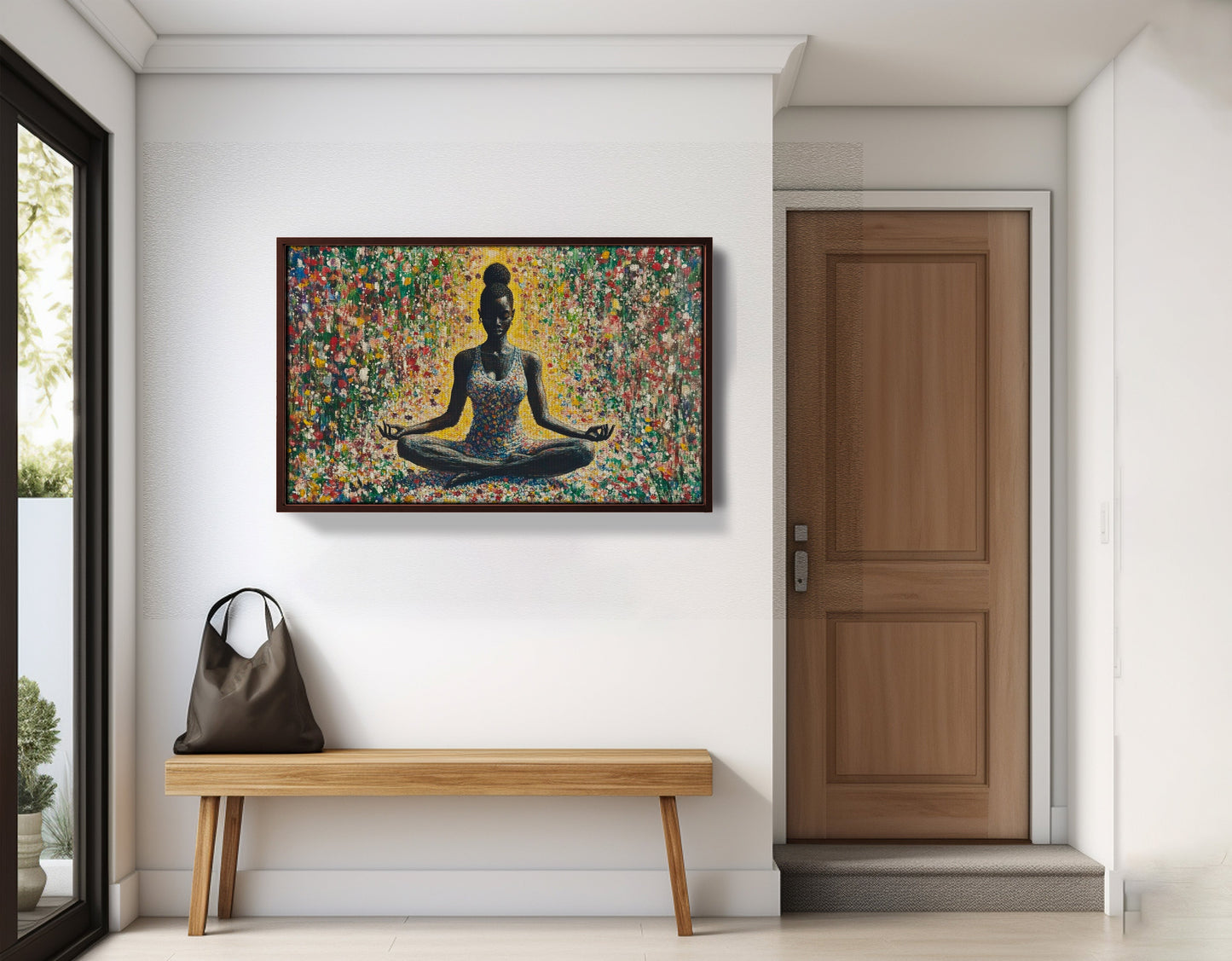 Black Woman Floral Meditation African American wall art view 35