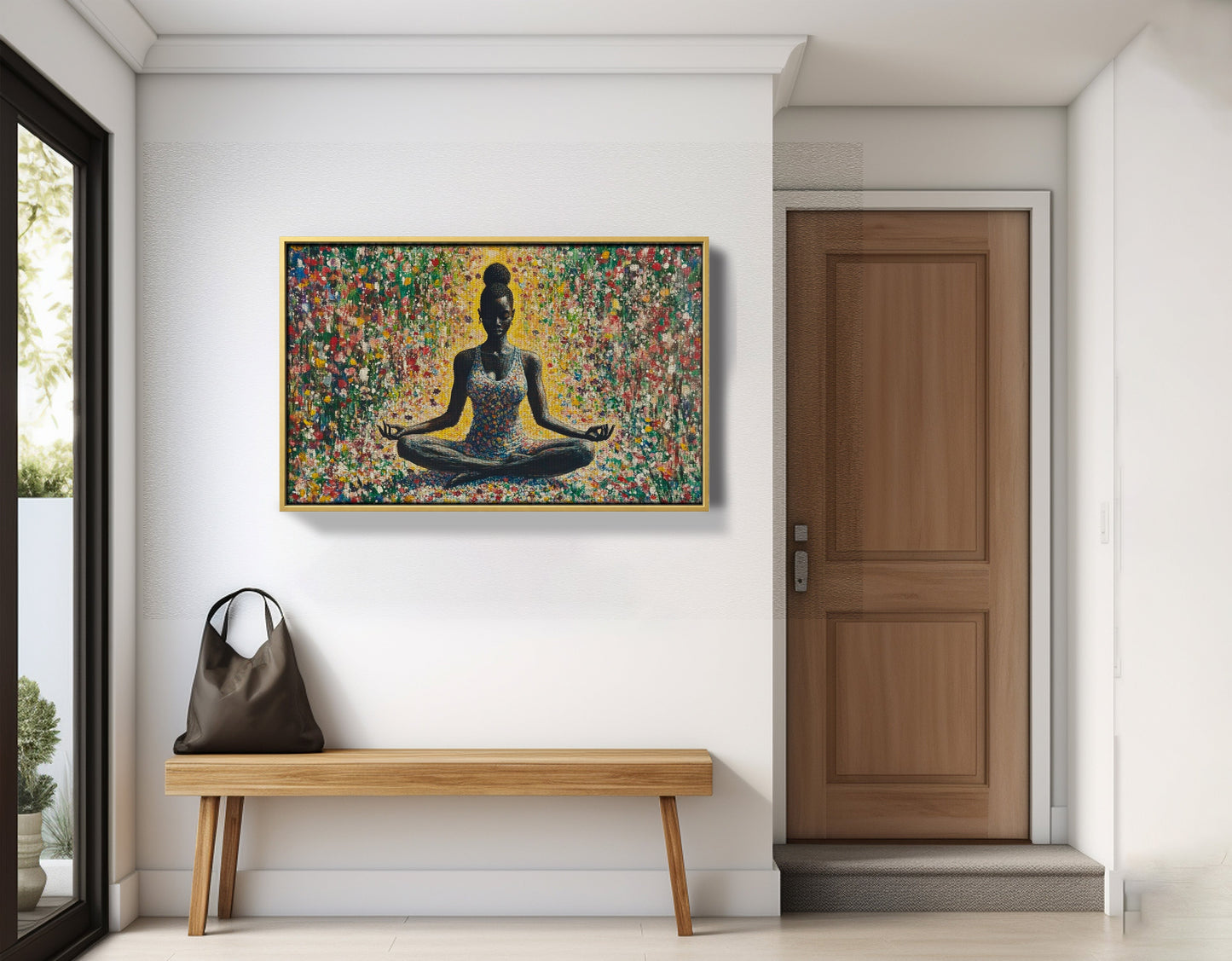 Black Woman Floral Meditation African American wall art view 41