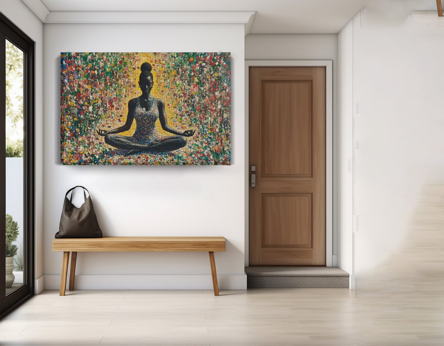 Black Woman Floral Meditation African American wall art view 17