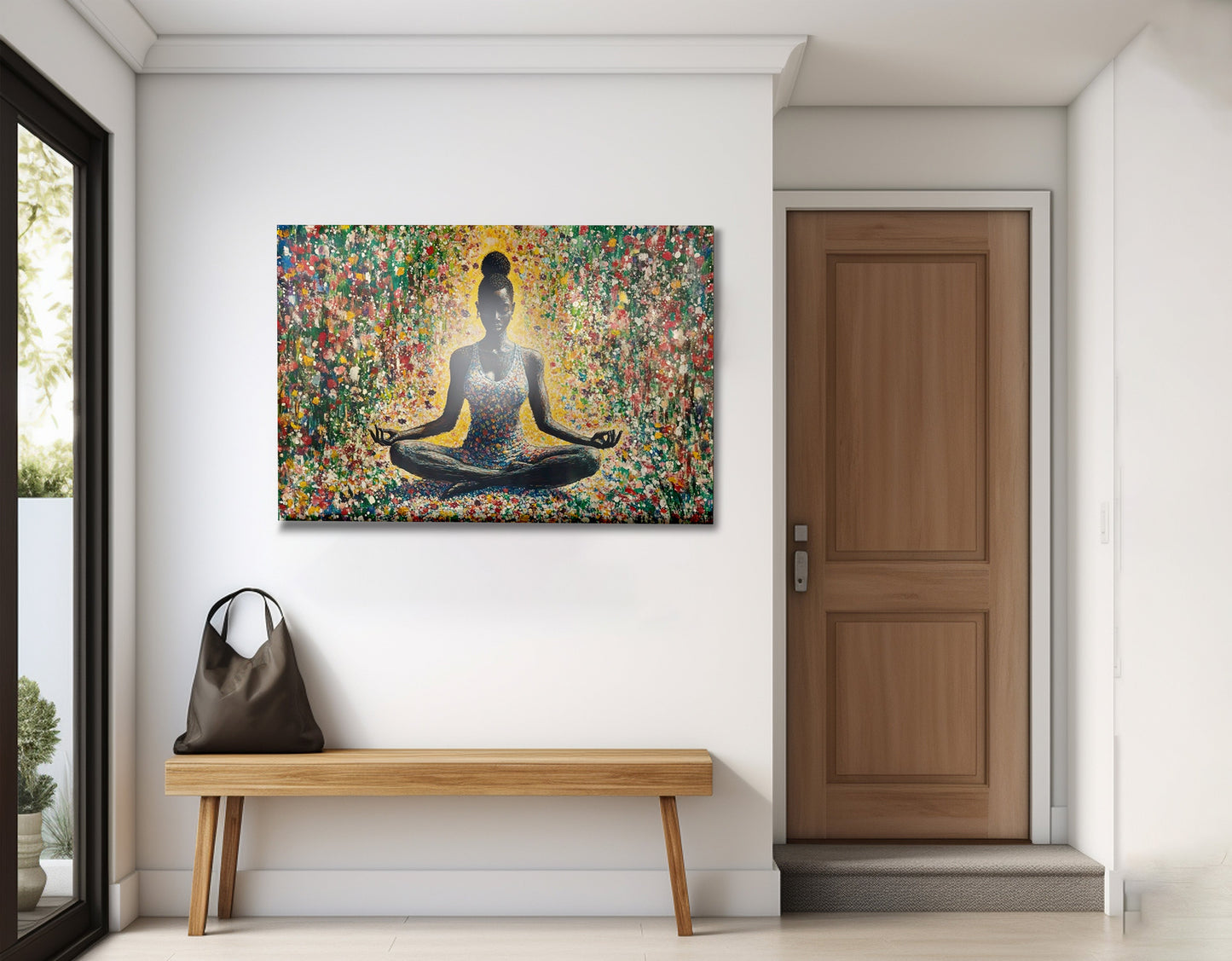 Black Woman Floral Meditation African American wall art view 23