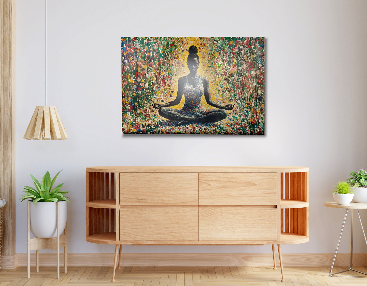 Black Woman Floral Meditation African American wall art view 20
