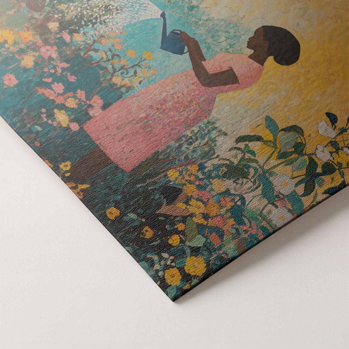 Black Girl Reading Garden Black children wall art artwork by MoomZee Artwork