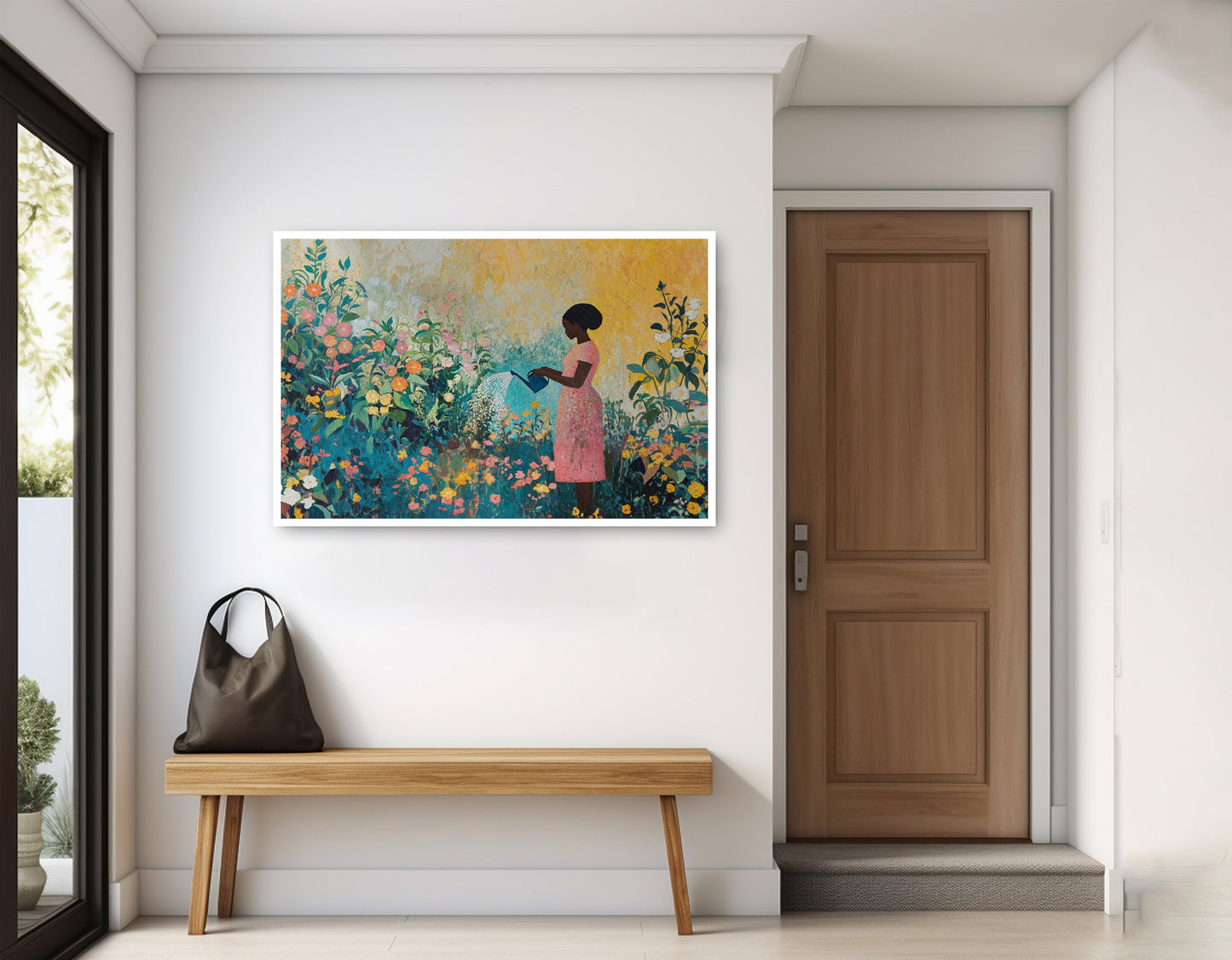 Black Girl Reading Garden Black children wall art home decor view