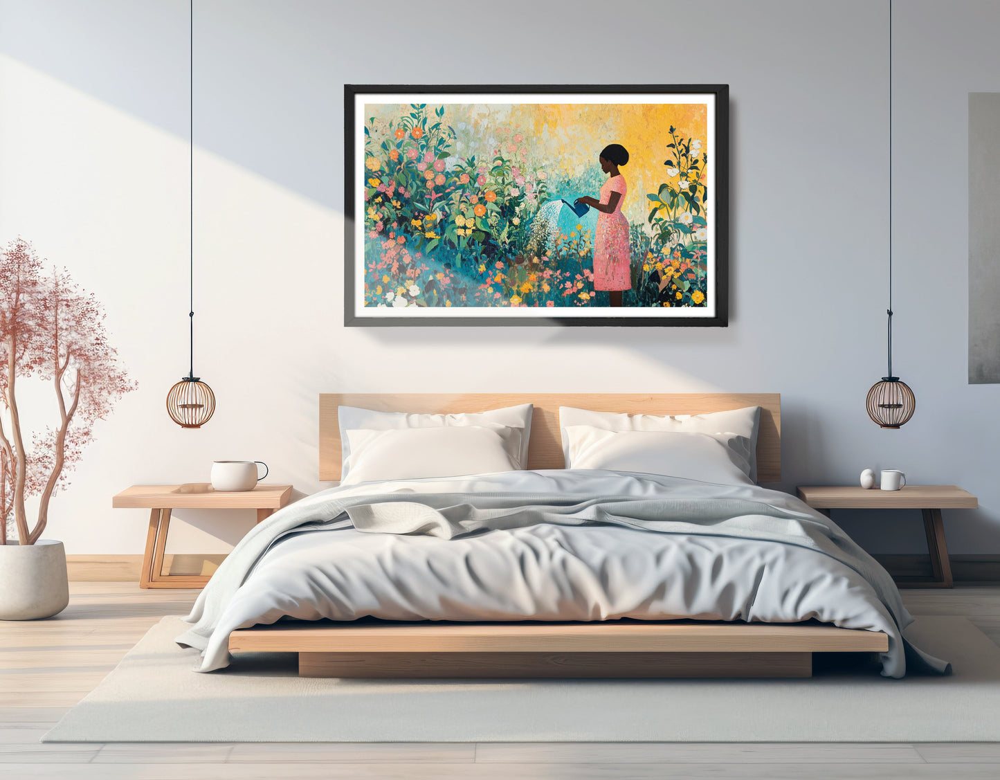 Black Girl Reading Garden Black children wall art view 69