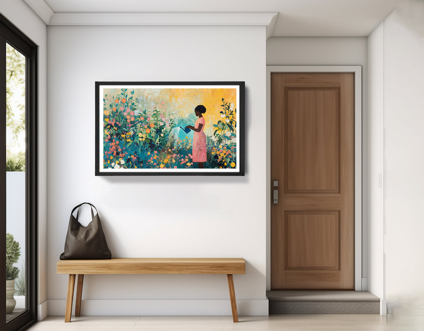 Black Girl Reading Garden Black children wall art view 71