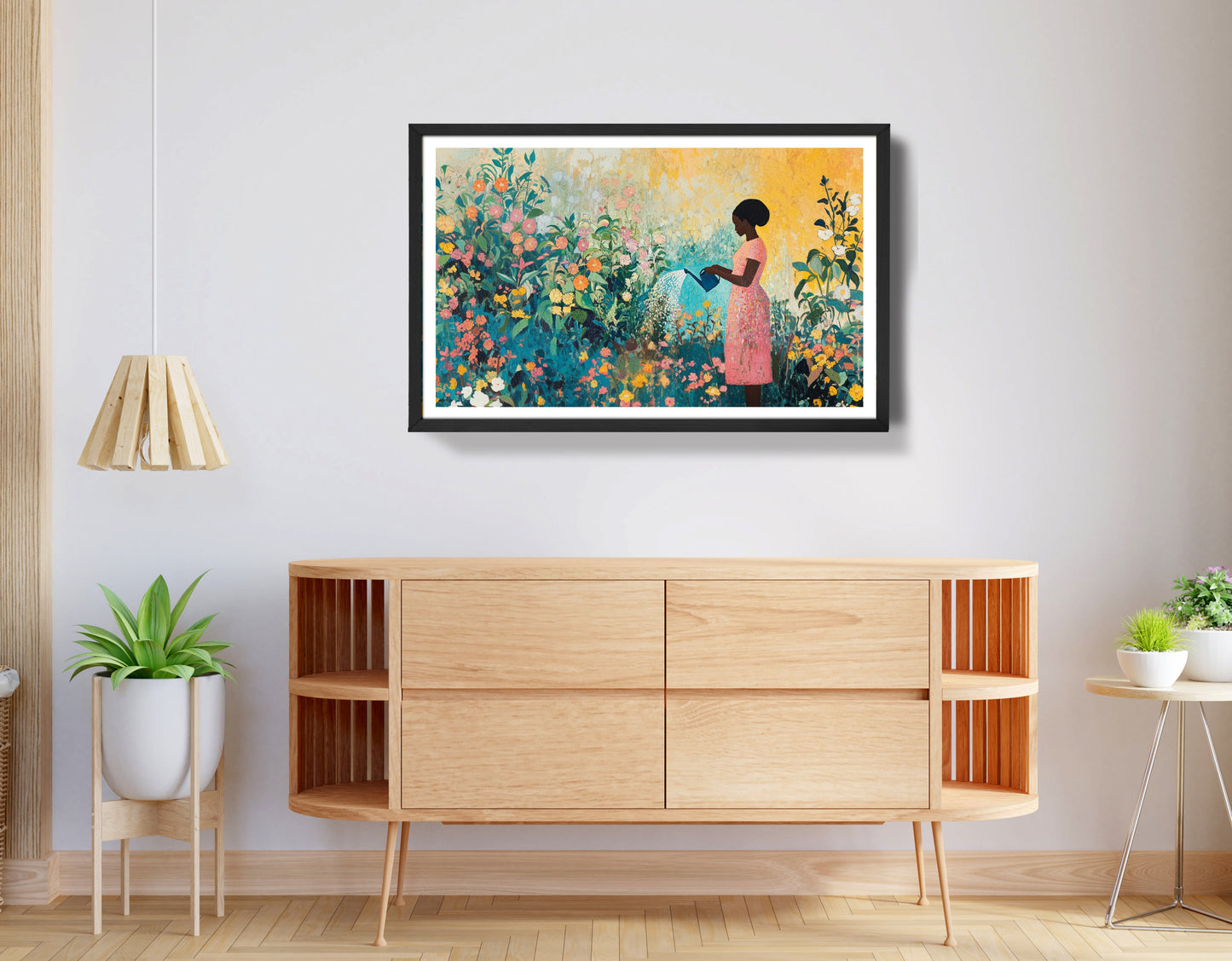 Black Girl Reading Garden Black children wall art view 68