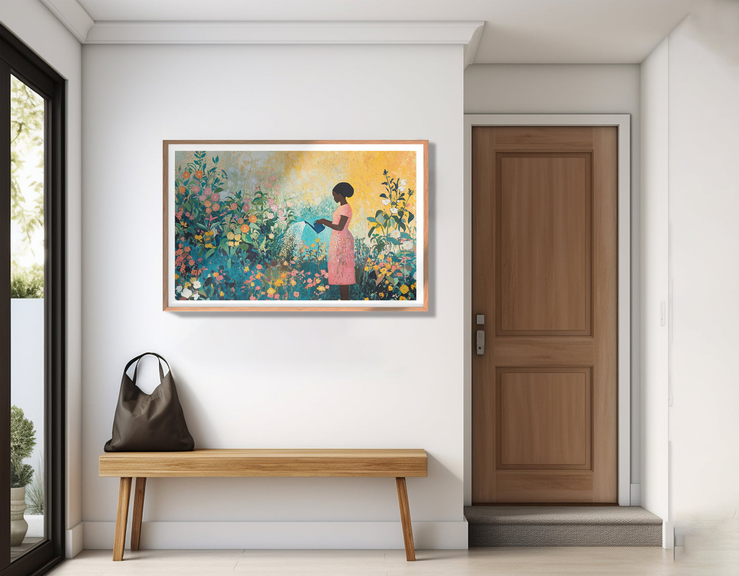 Black Girl Reading Garden Black children wall art view 83