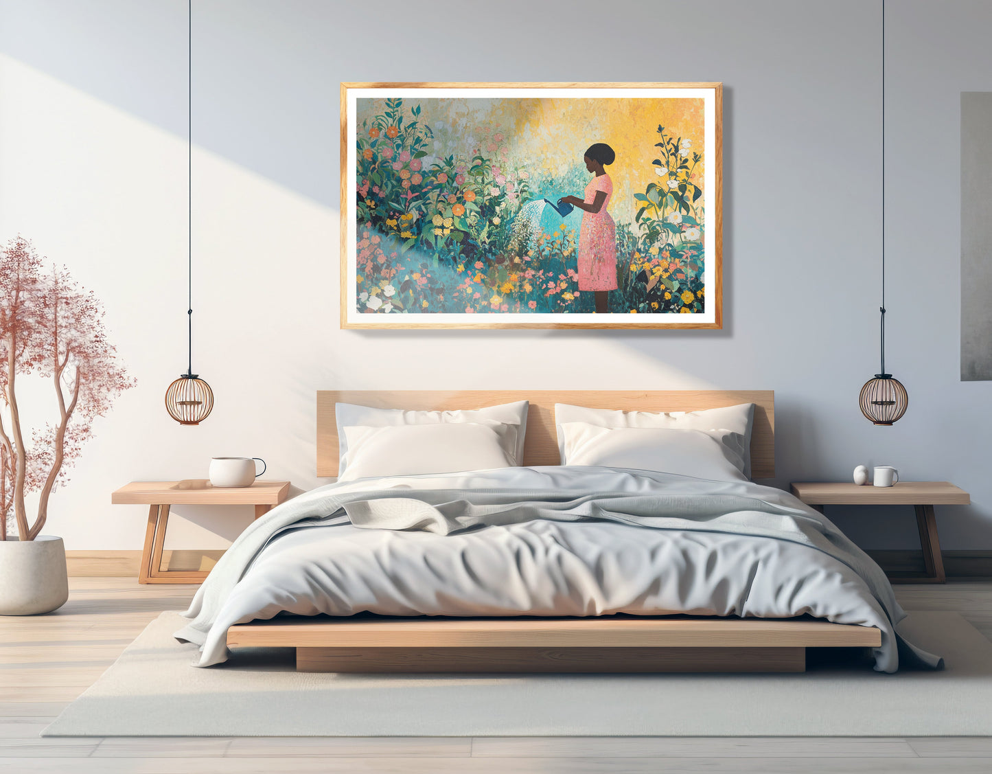 Black Girl Reading Garden Black children wall art view 75