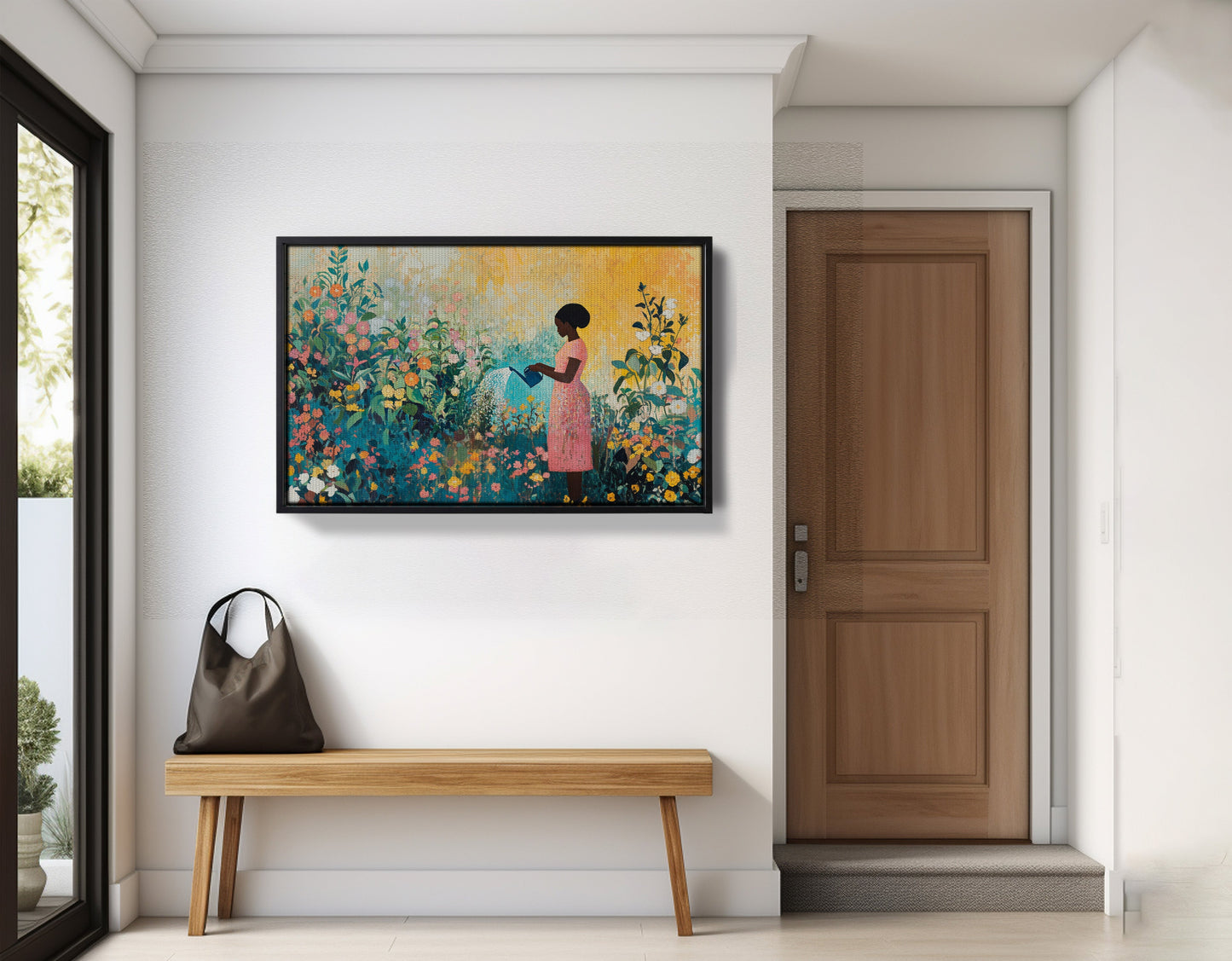 Black Girl Reading Garden Black children wall art view 29