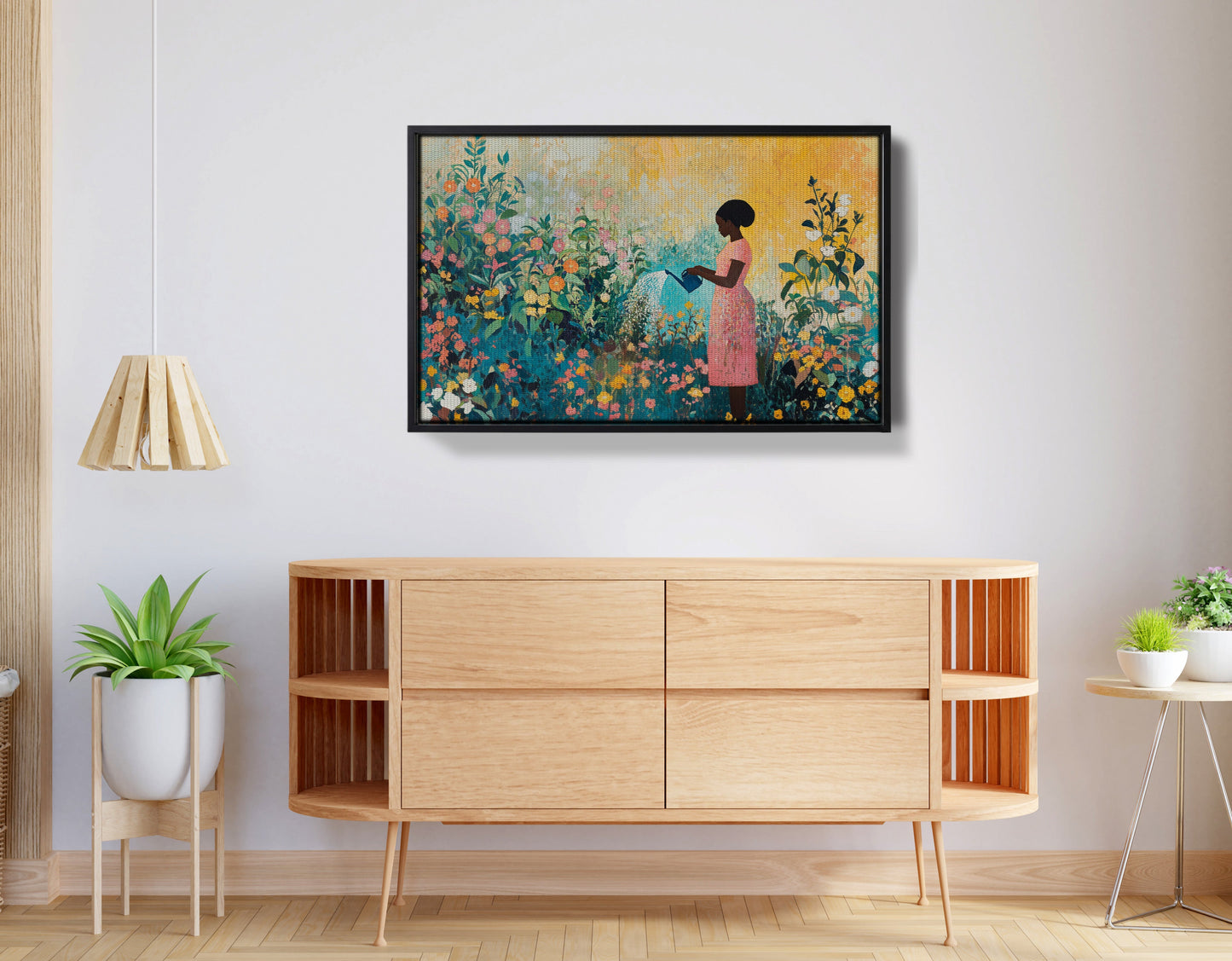 Black Girl Reading Garden Black children wall art view 26