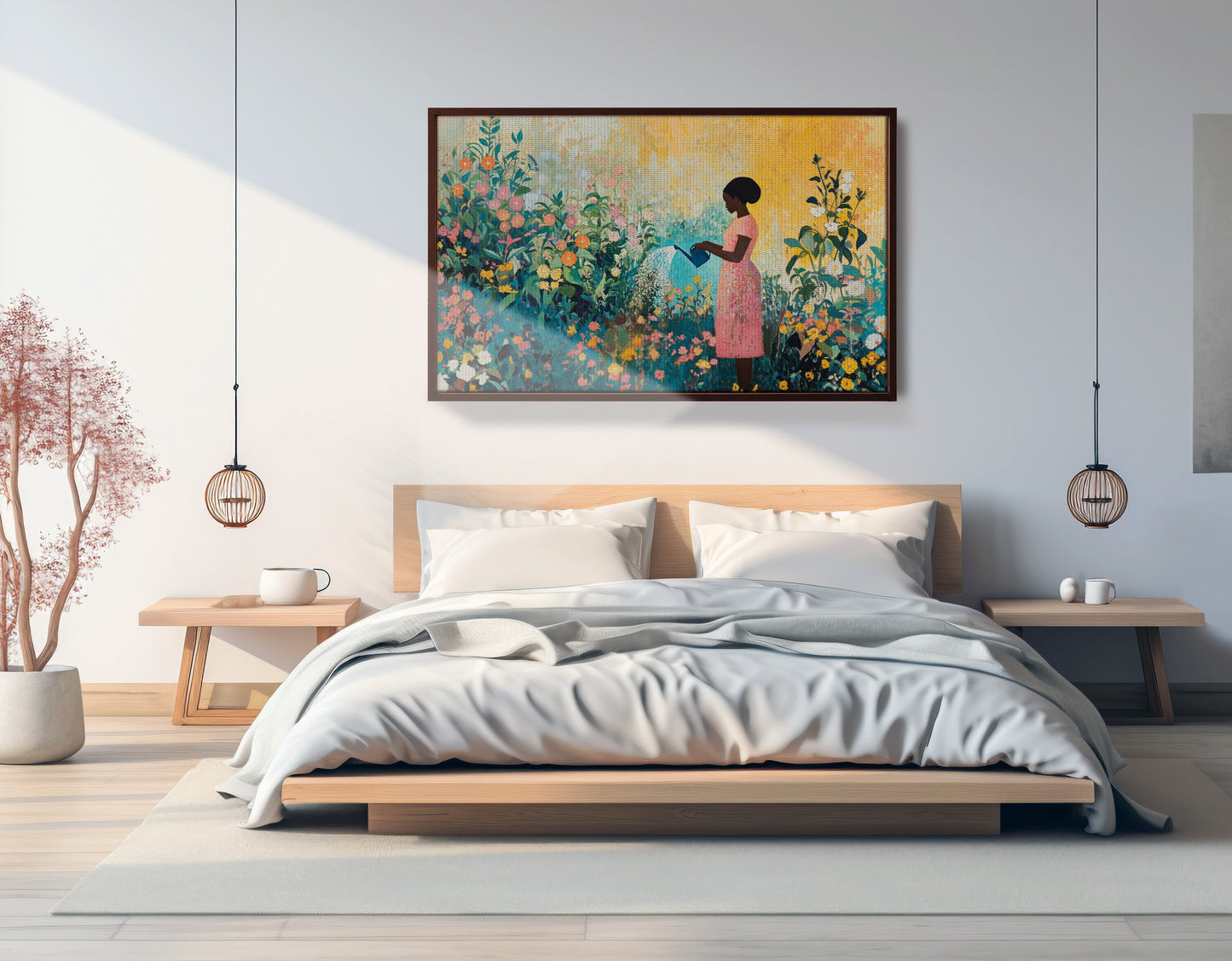 Black Girl Reading Garden Black children wall art view 33